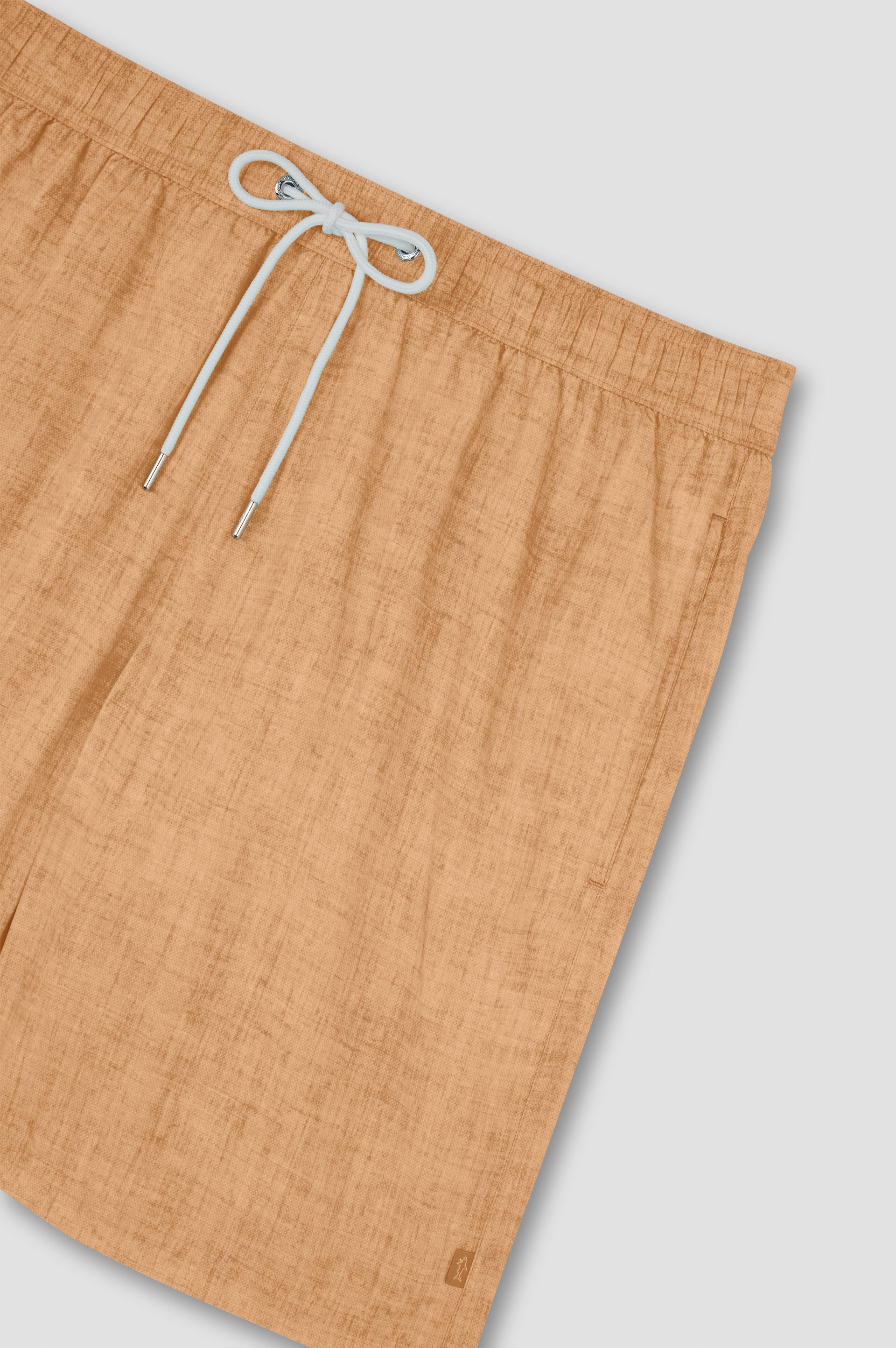 SWIM SHORTS WITH LINEN-EFFECT PRINT - 5