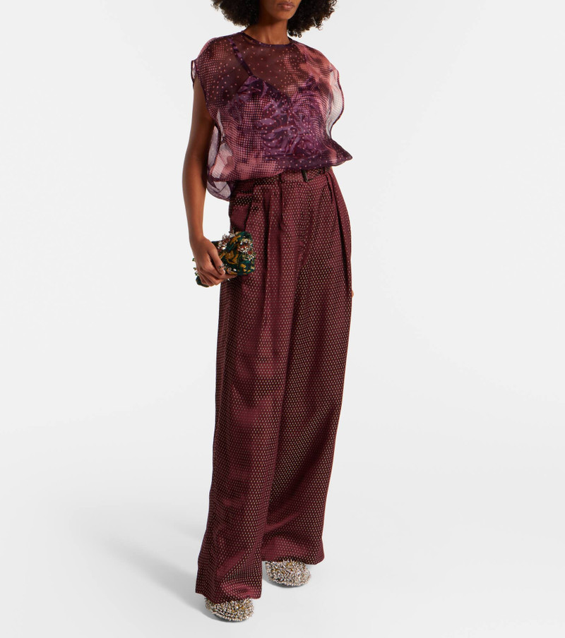 Dries Van Noten Embellished leather-trimmed pumps outlook