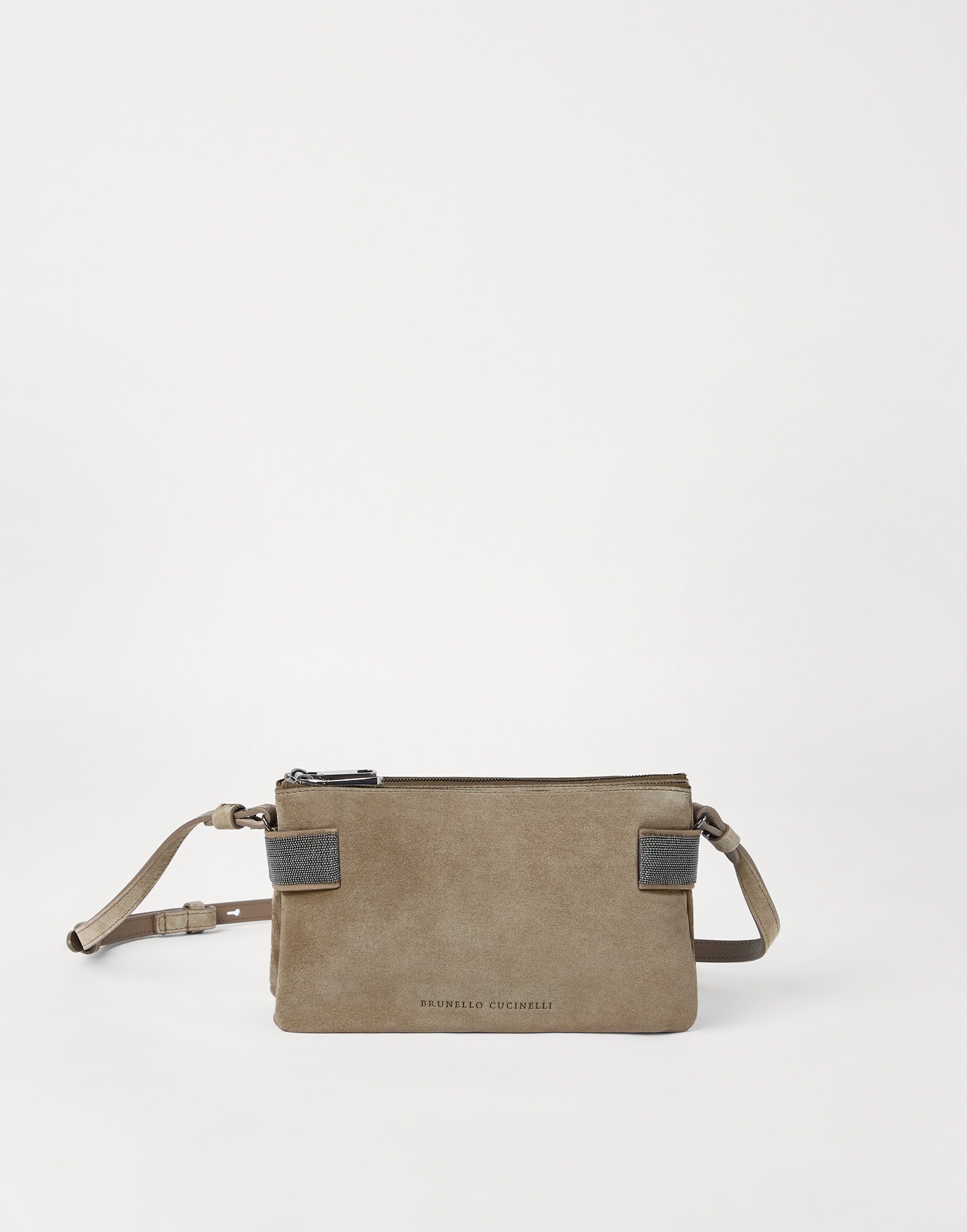 Essence mini shoulder bag in suede with precious bands - 1