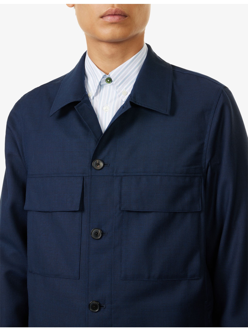 Relaxed-Fit Spread-Collar Wool Jacket - 5