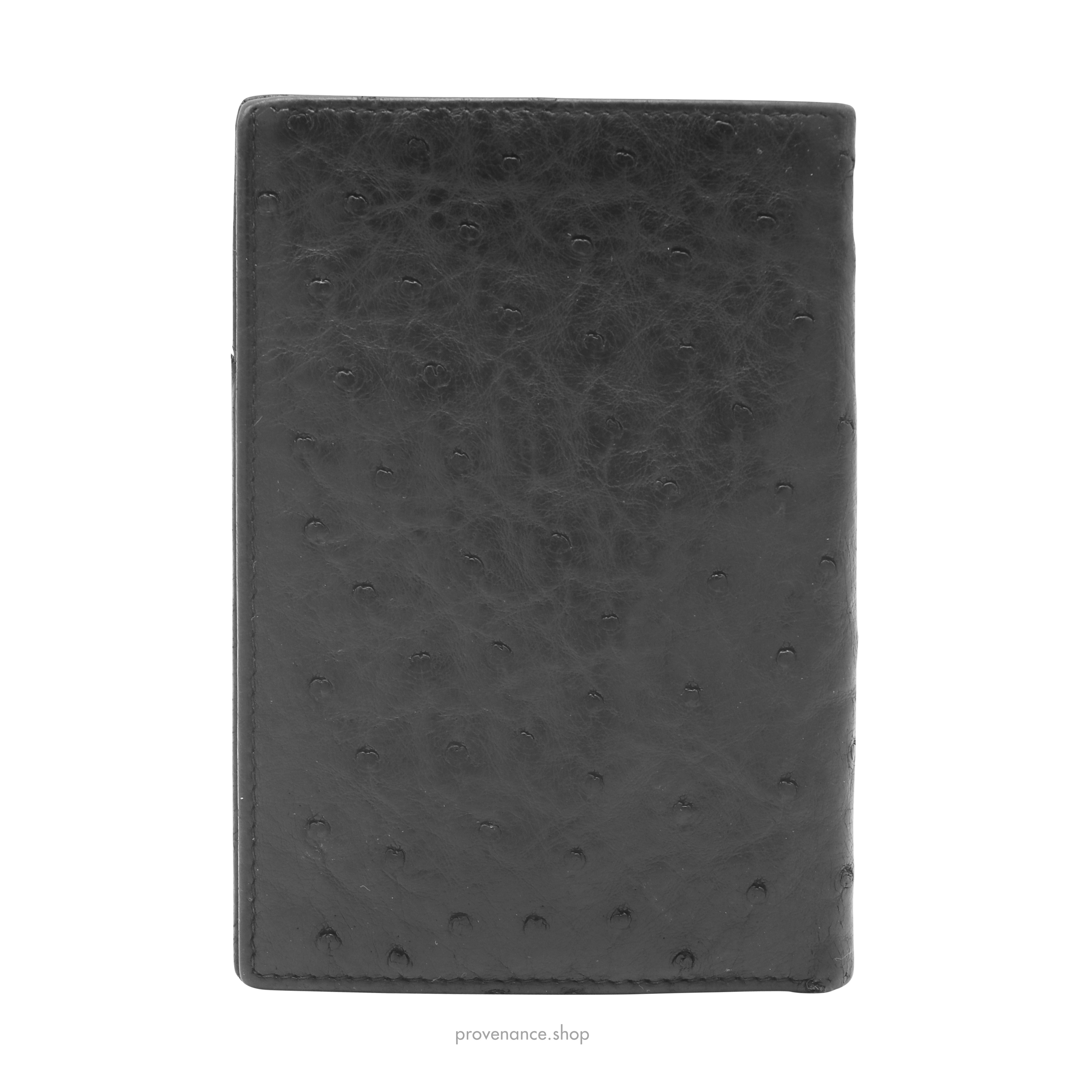 Gucci Tall Wallet - Black Ostrich Leather - 3