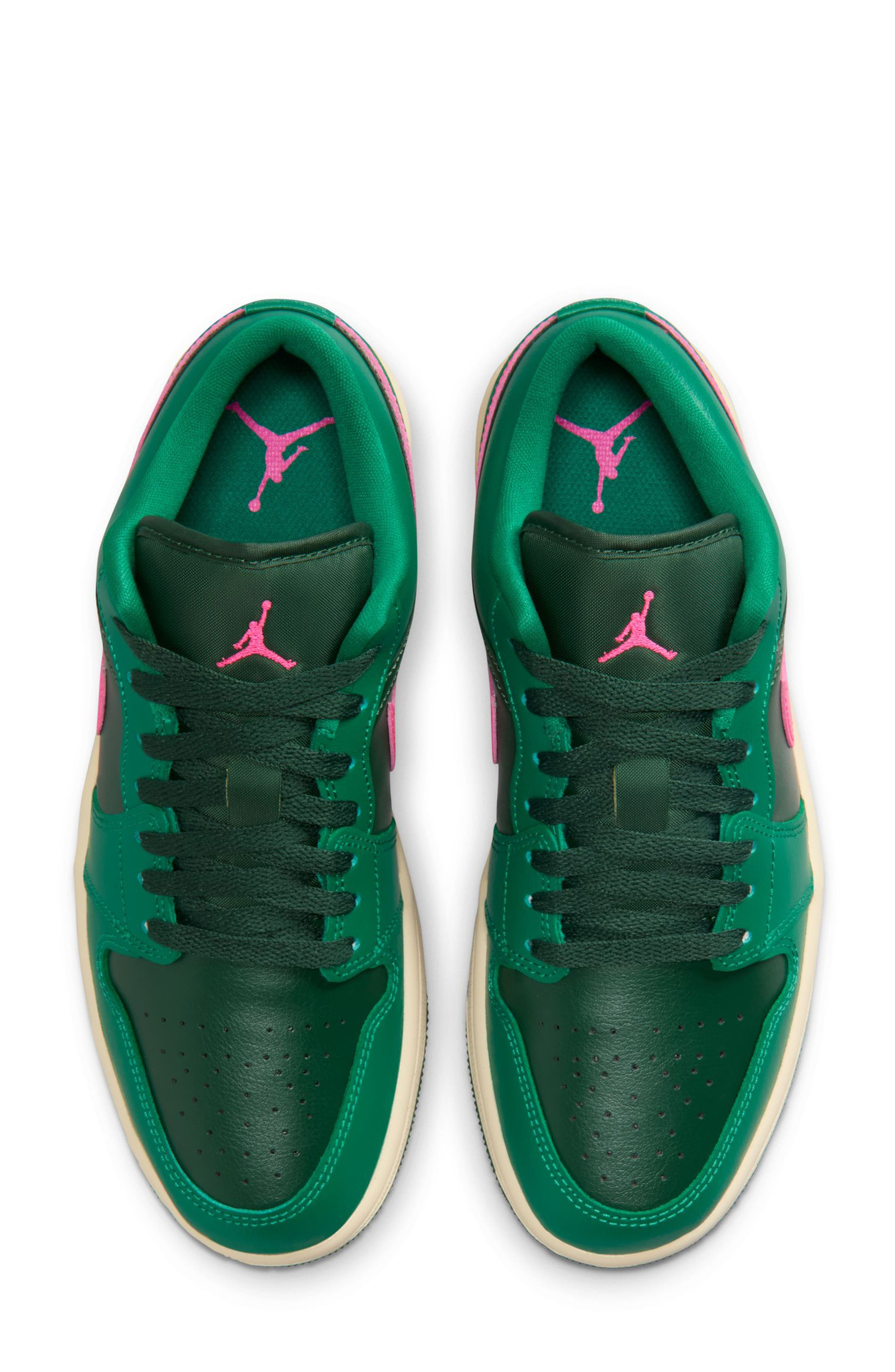 Air Jordan 1 Low Sneaker in Malachite/Fir/Pink Blast at Nordstrom - 3