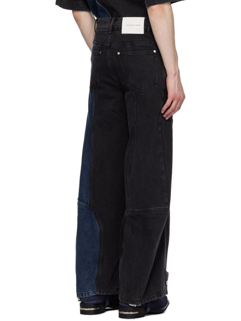 Black & Blue Paneled Jeans 3