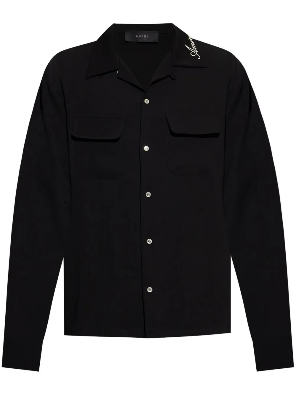 logo-embroidered collar shirt - 1