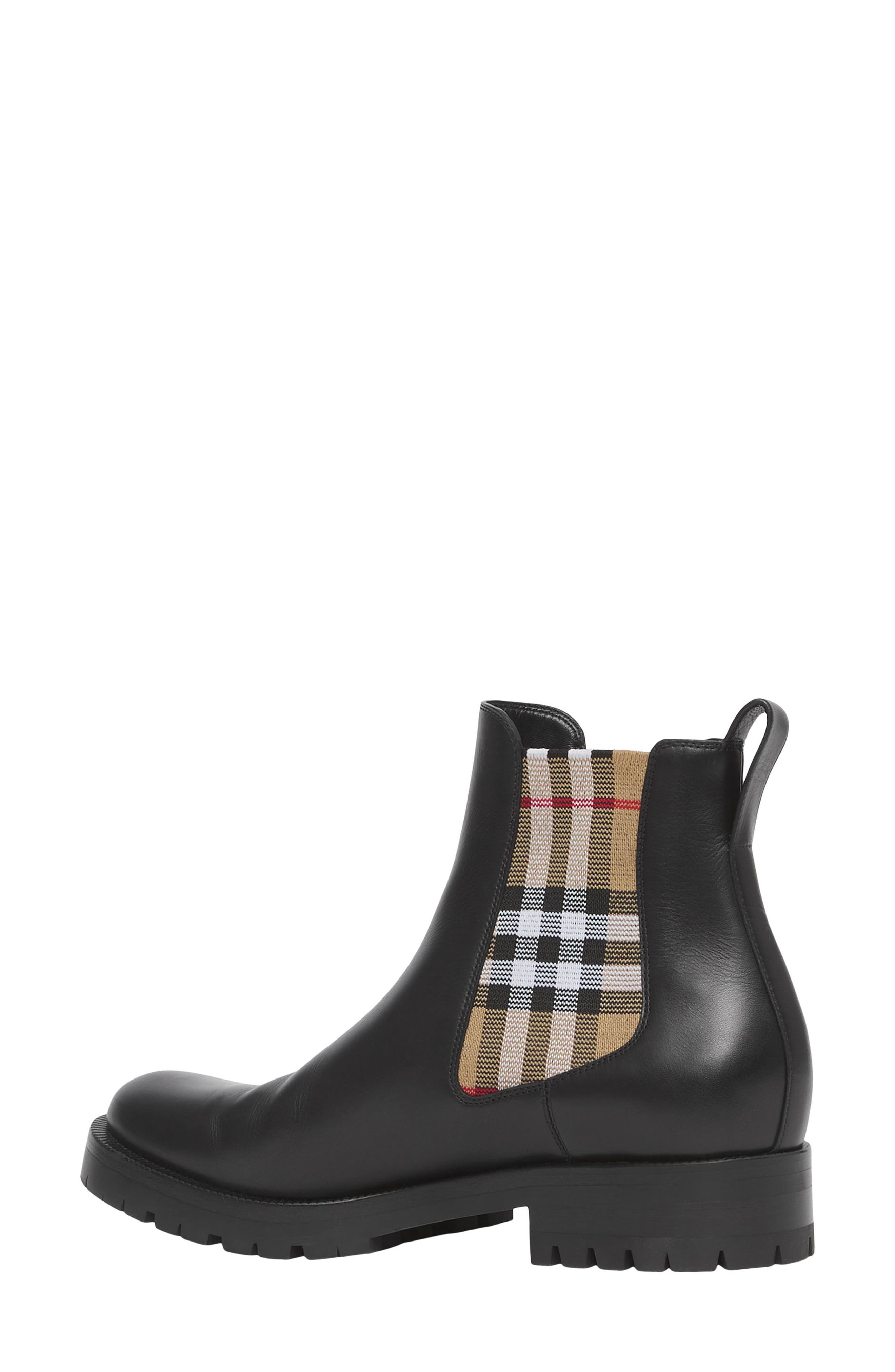 burberry Allostock Check Chelsea Boot in Black at Nordstrom - 3