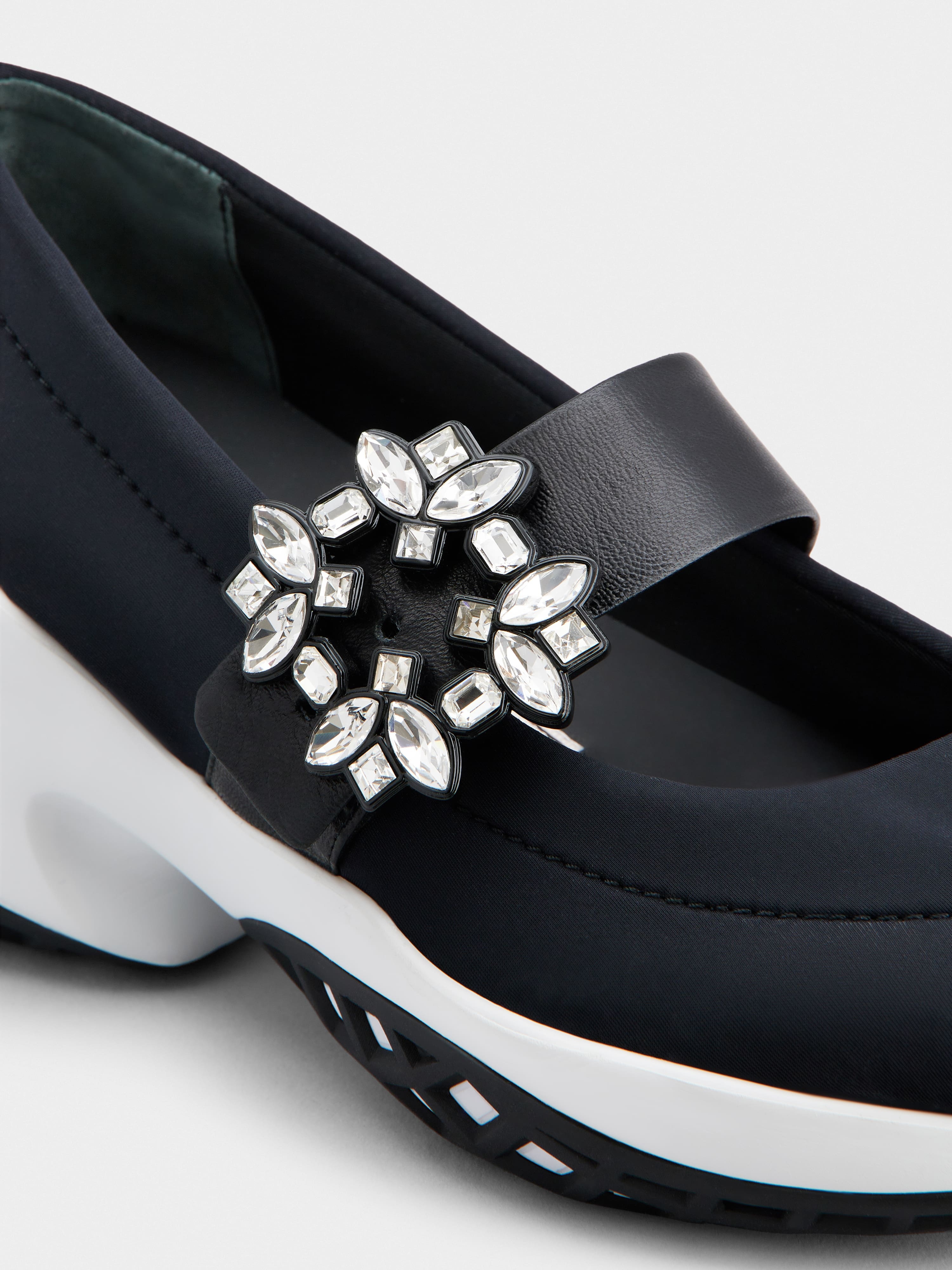 Viv' Run Strass Buckle Ballerinas in Technical Fabric - 3