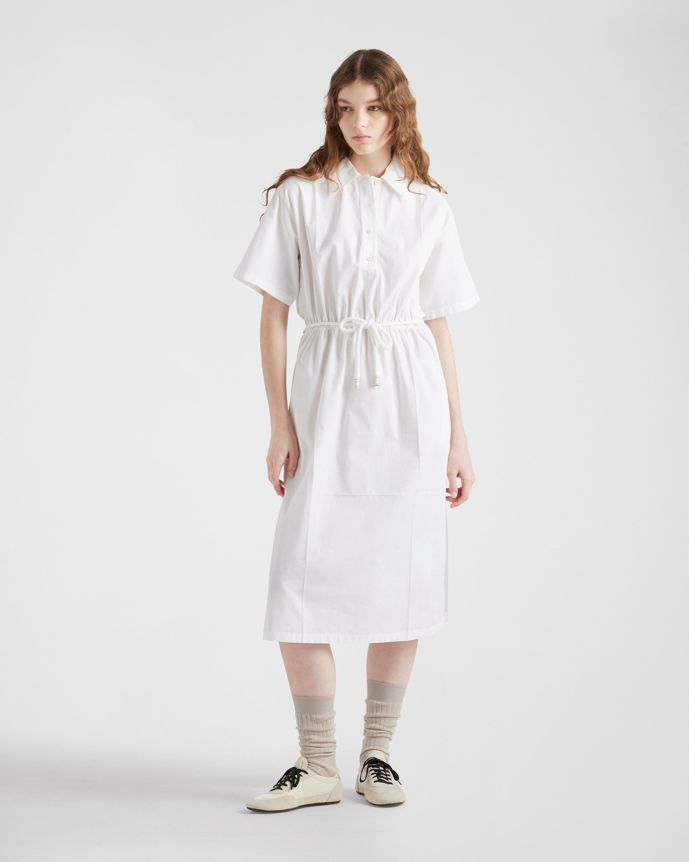 Poplin and satin dress - 2
