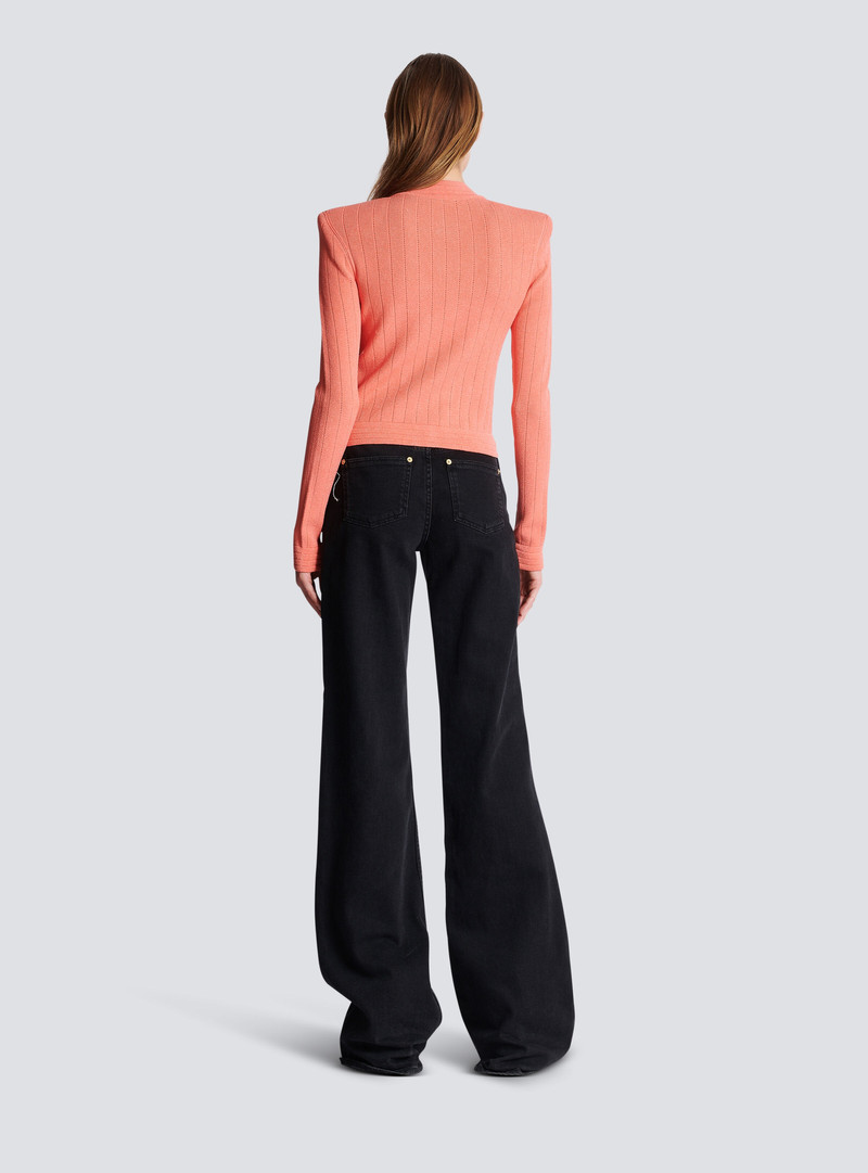 Buttoned fine knit cardigan 4