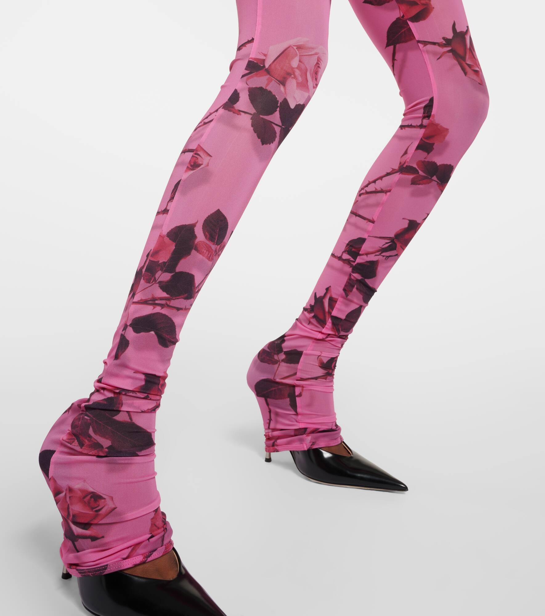 Semi-sheer printed leggings - 5