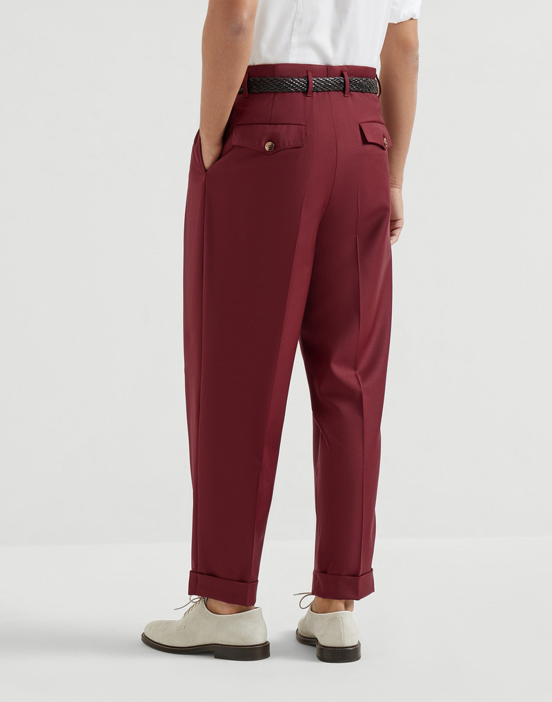 Brunello Cucinelli Virgin wool batavia trousers with double pleats outlook