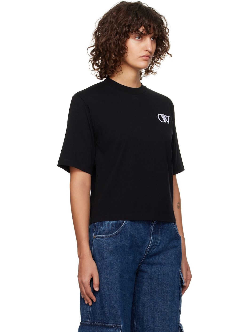Black Embr 'OW' Boxy T-shirt - 2