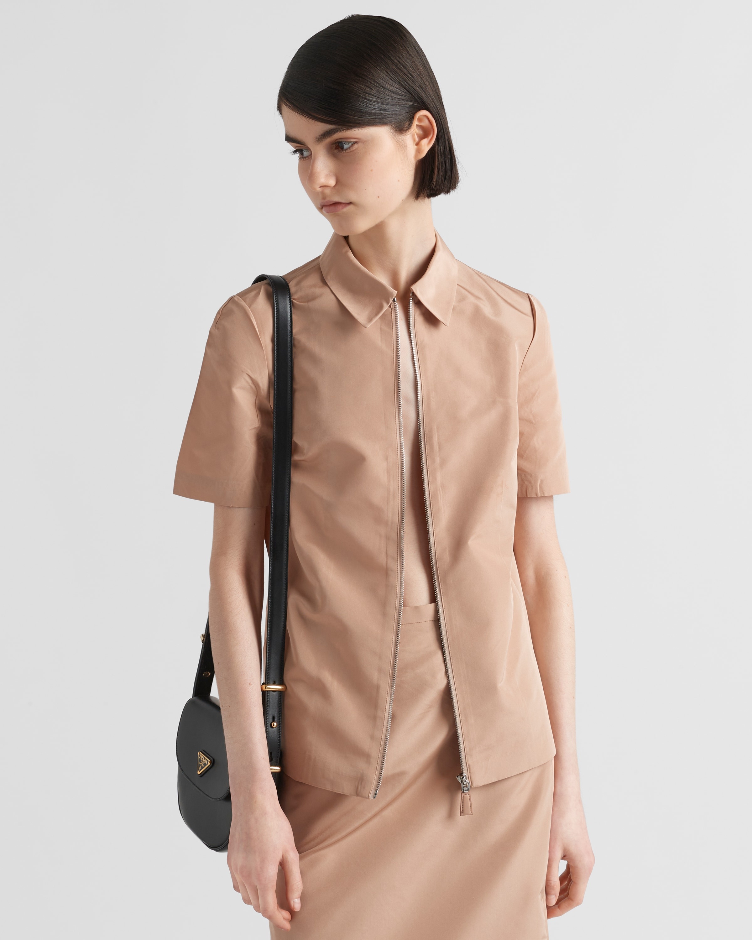 Short-sleeved faille shirt - 4