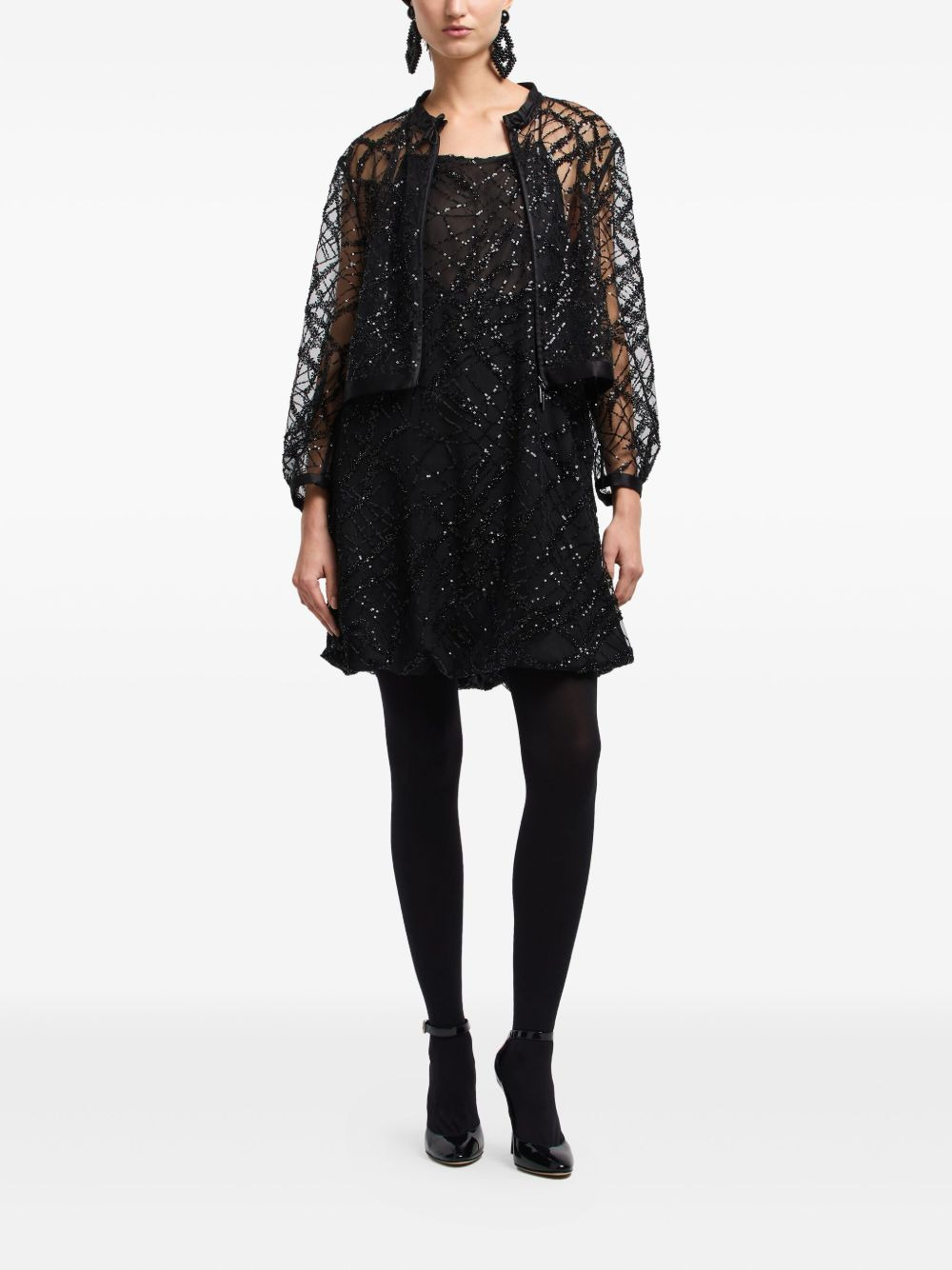 sequin-embellished backless mini dress - 5