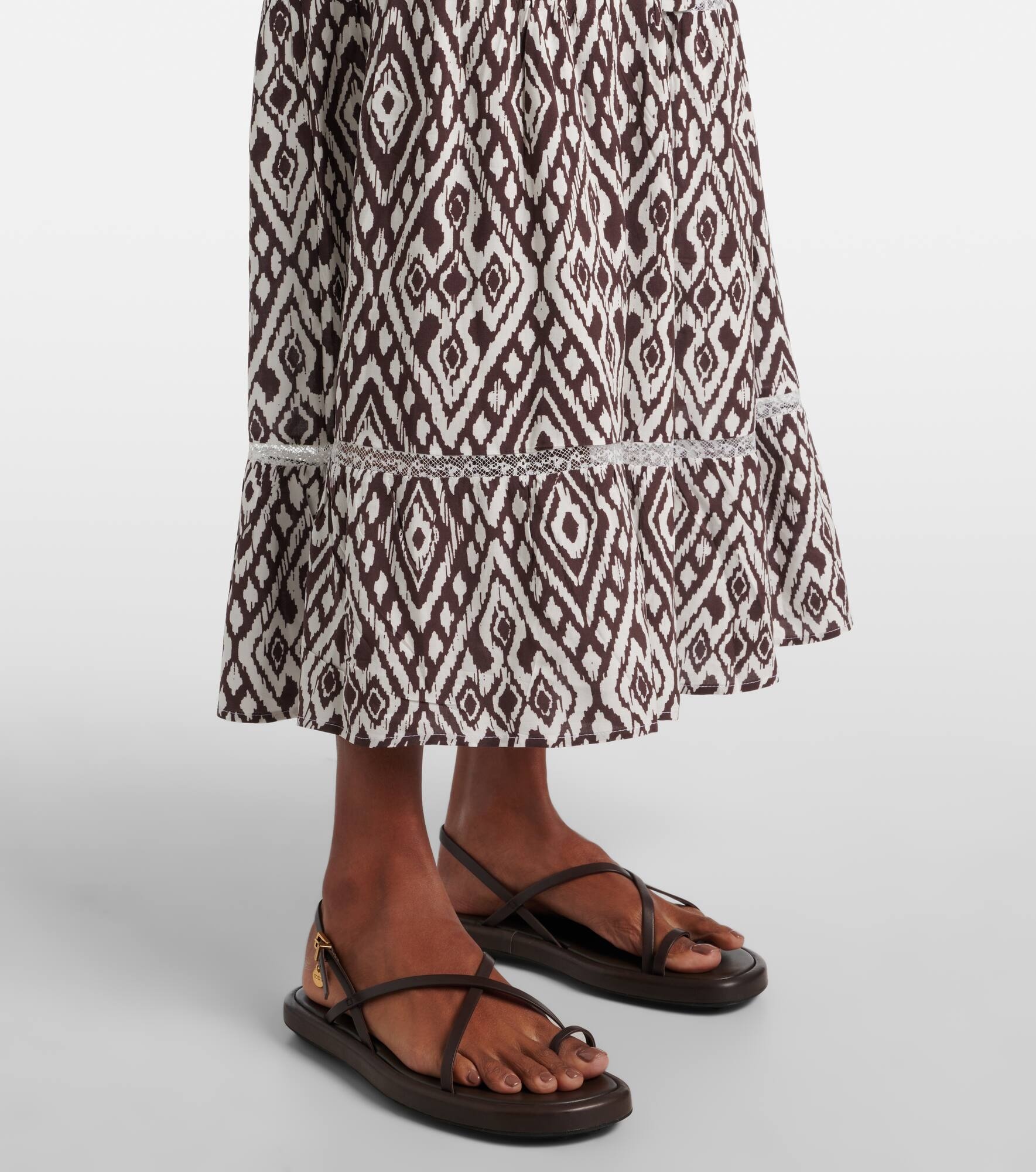 Eclipse gathered printed midi dress - 6