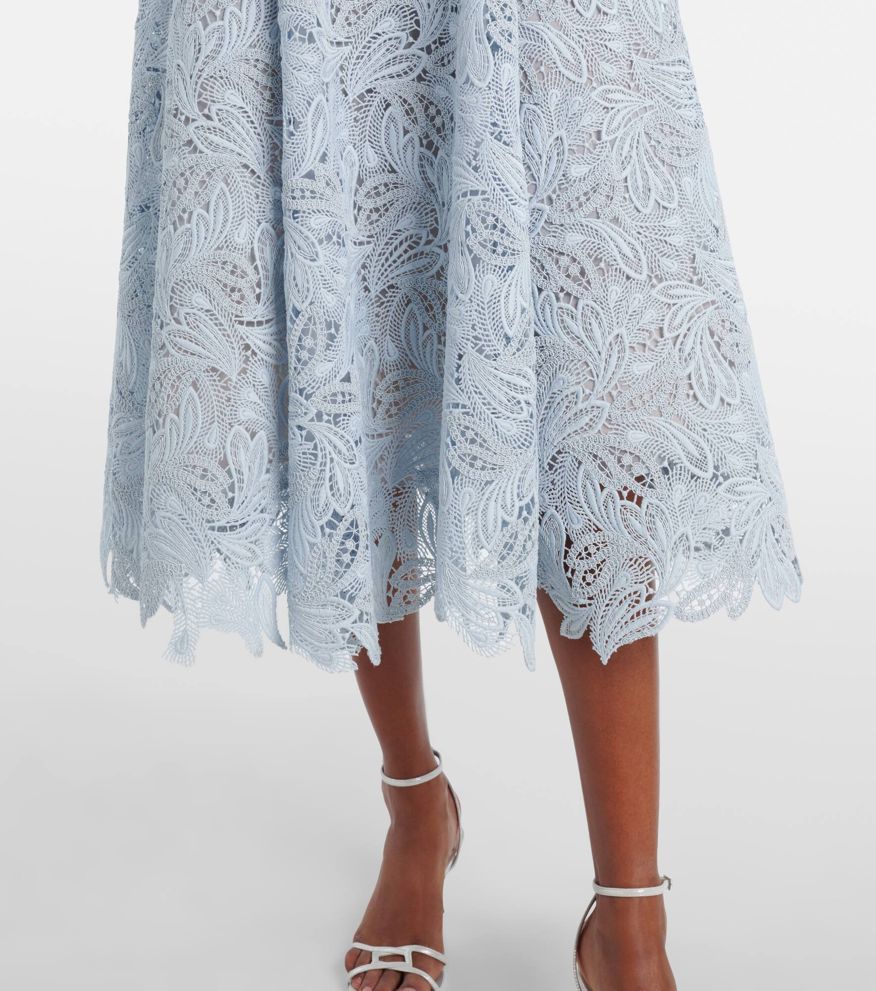 Belted floral lace midi dress - 6