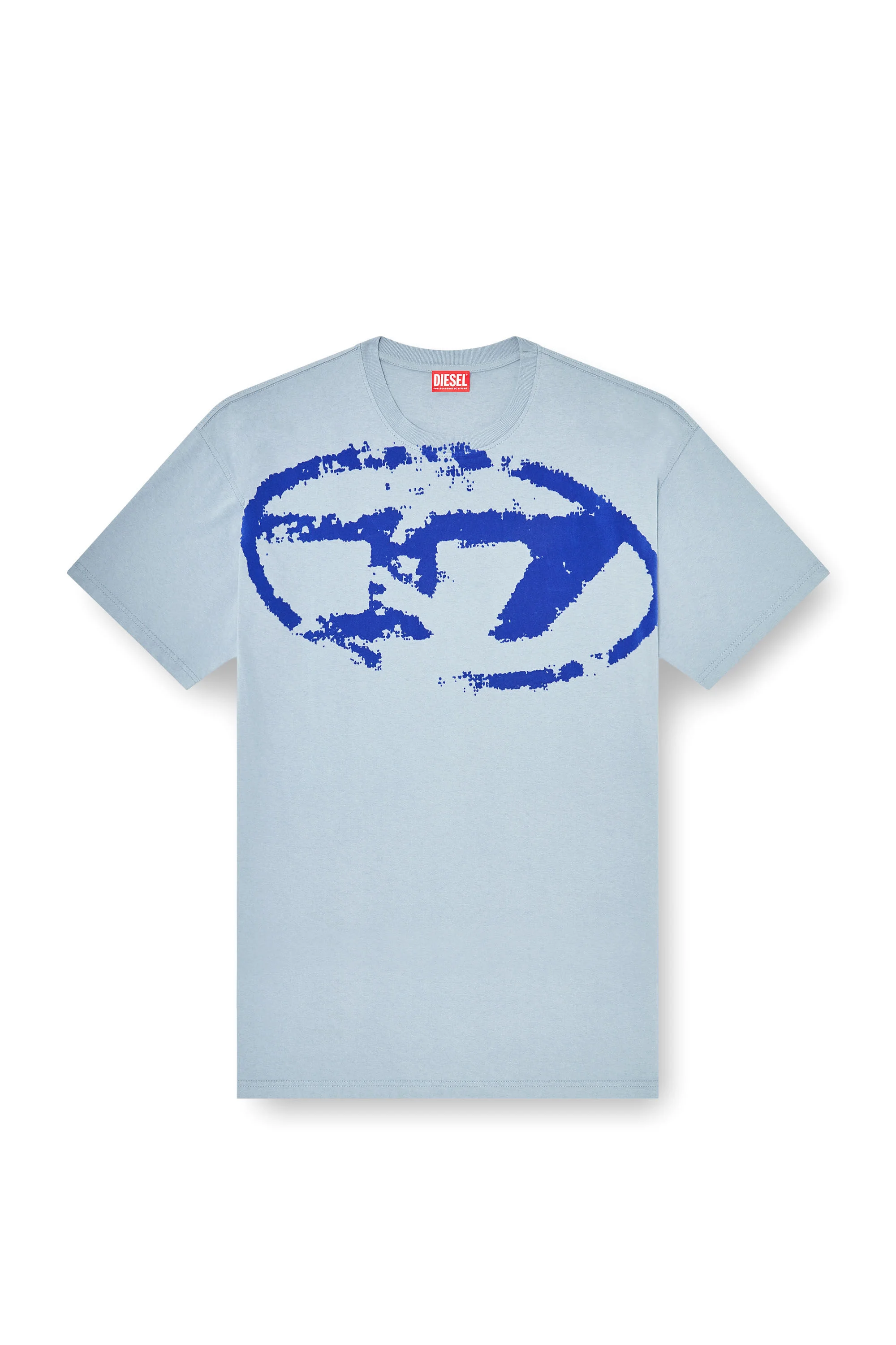 T-SHIRT WITH DISTRESSED FLOCKED LOGO - 1