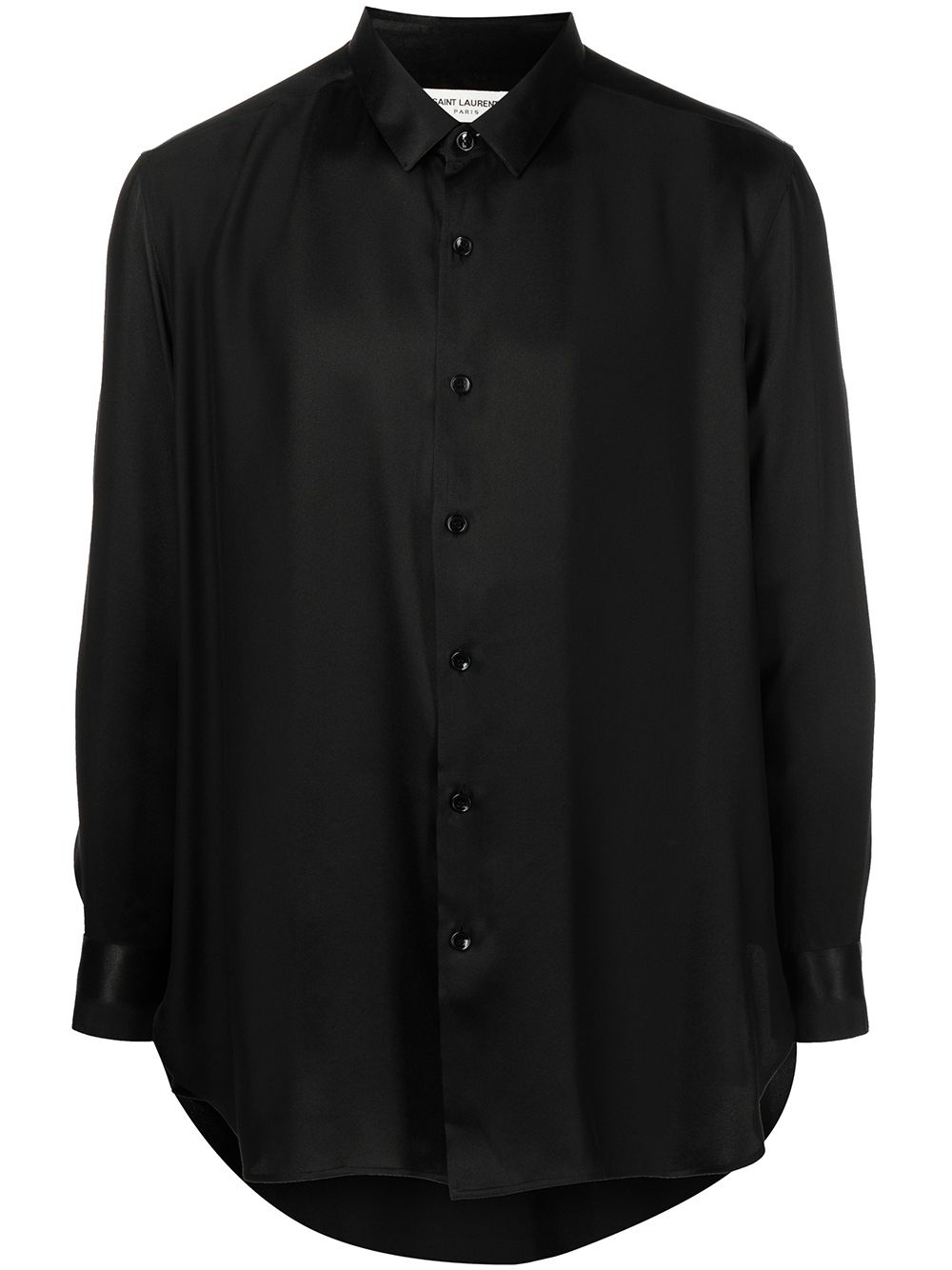 fluid long-sleeve silk shirt - 1