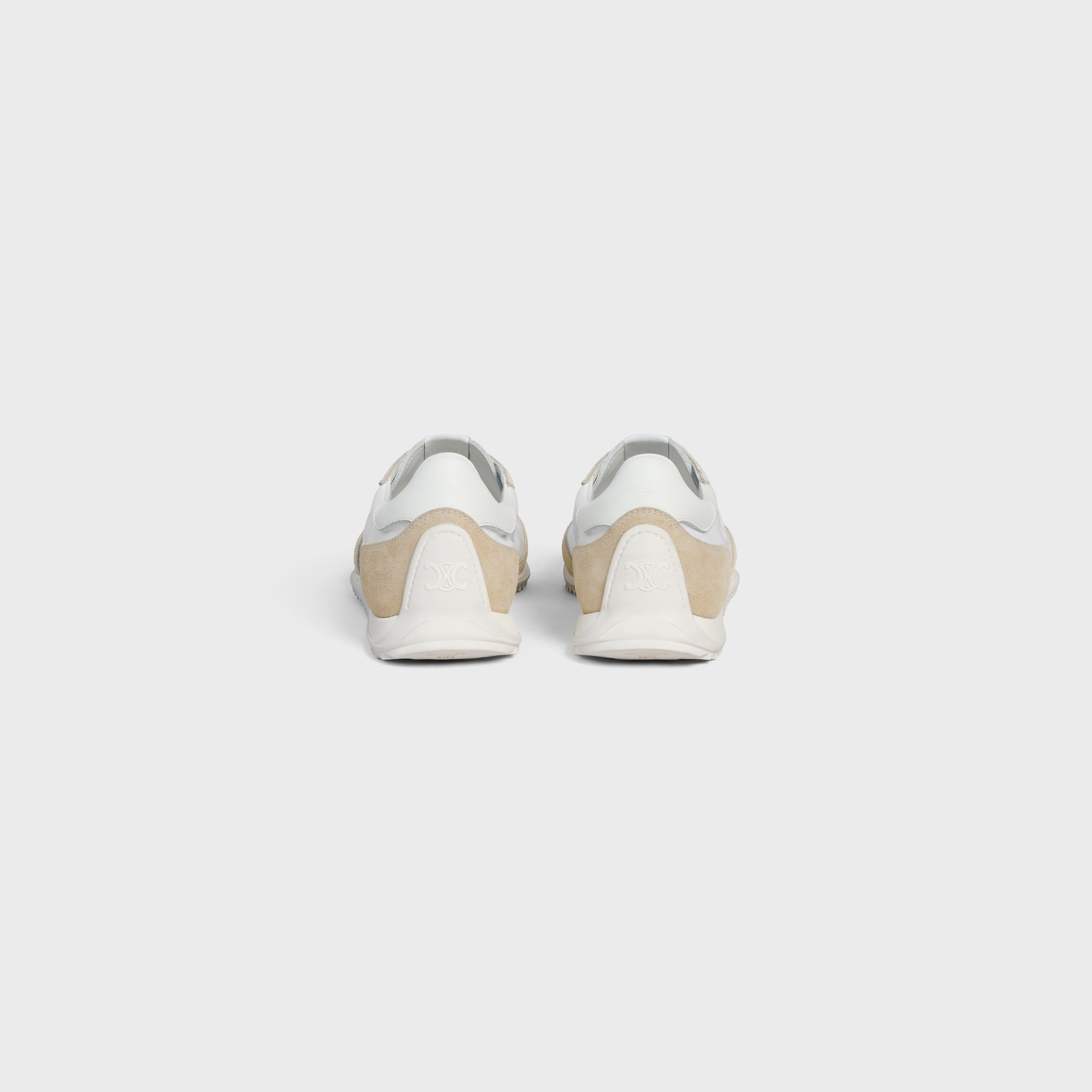 CELINE RACER LOW LACE-UP SNEAKER WITH TRIOMPHE IN NYLON, SUEDE CALFSKIN AND CALFSKIN - 3