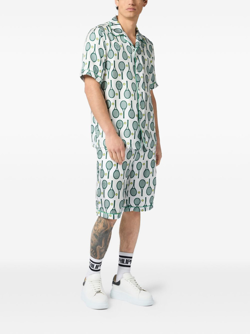 PHILIPP PLEIN tennis print bowling shirt outlook