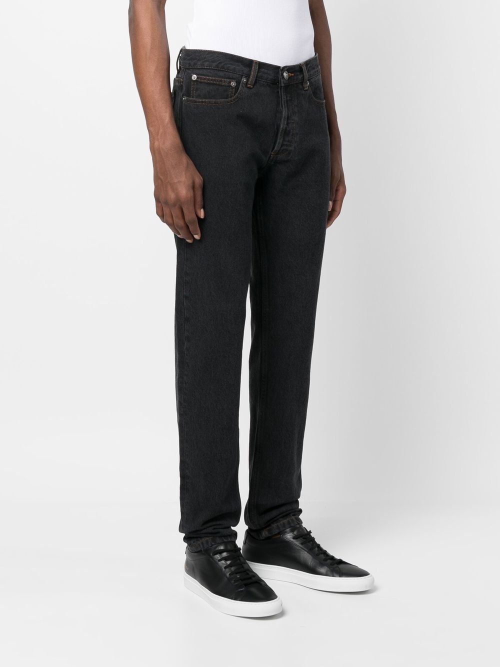 contrast-stitch straight-leg jeans - 3