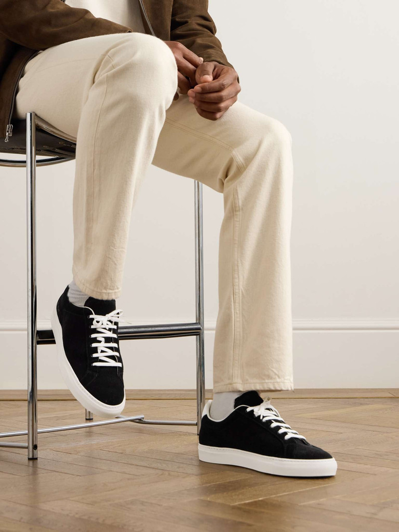 Common Projects Retro Leather-Trimmed Suede Sneakers outlook