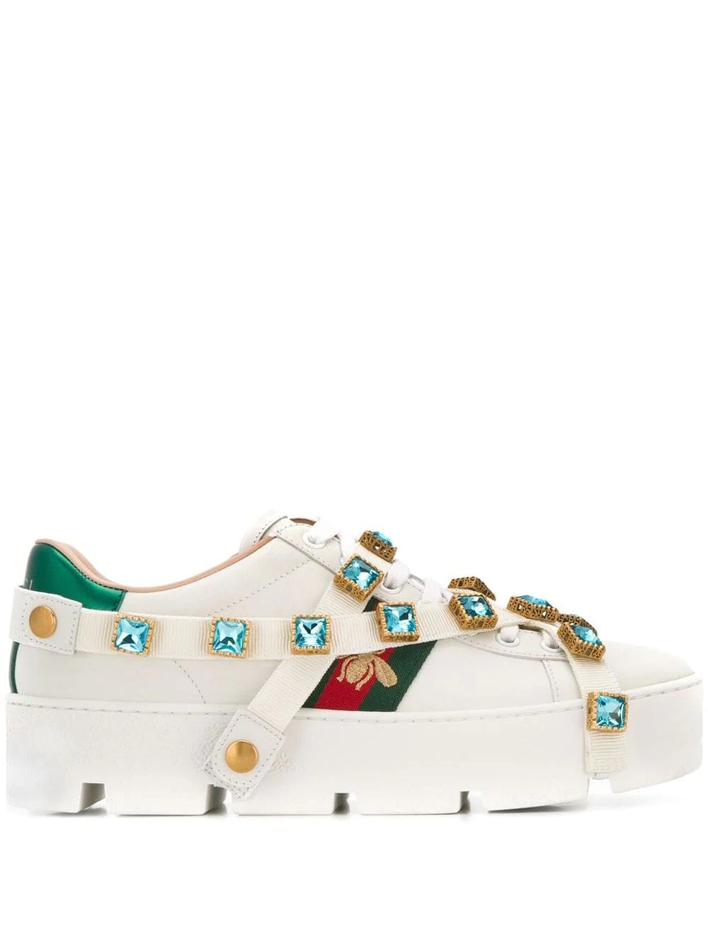 crystal embellished bee sneakers - 1