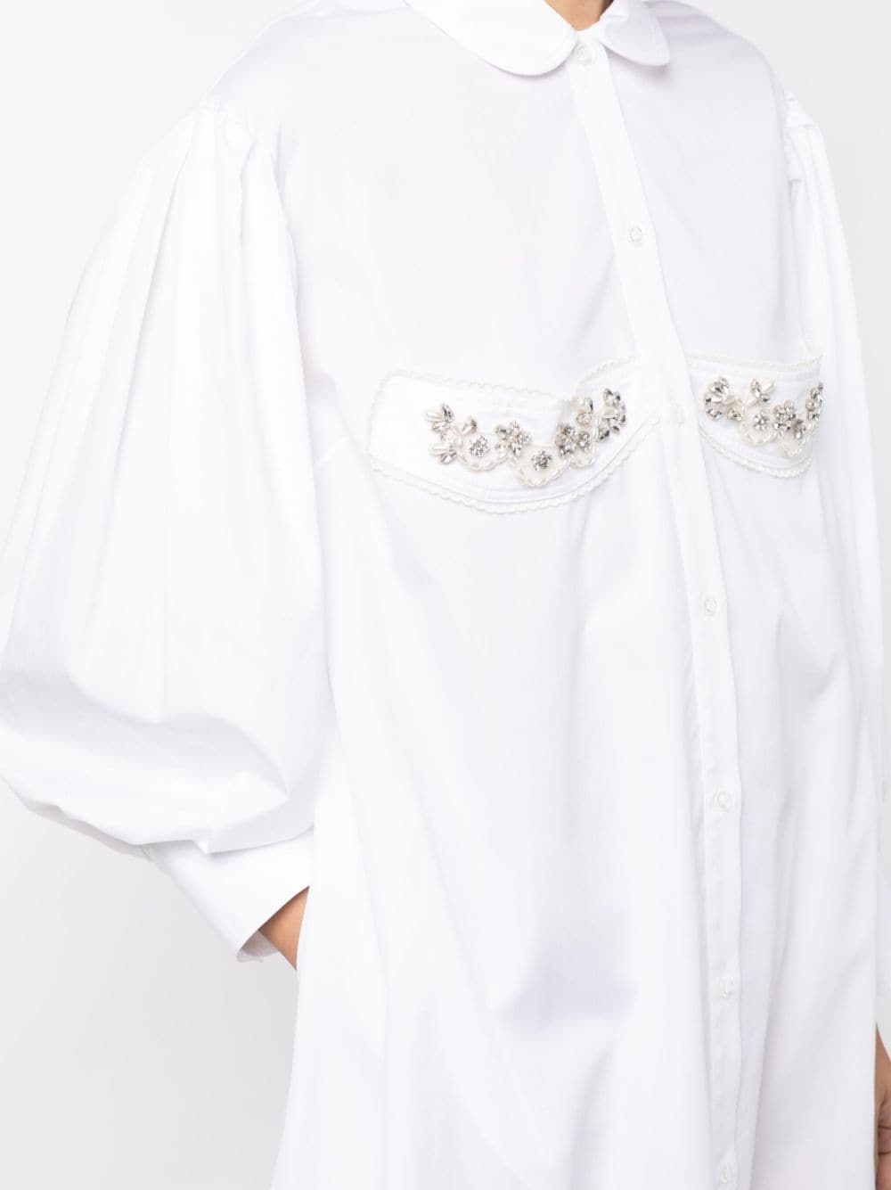 crystal-embellished cotton shirtdress - 5