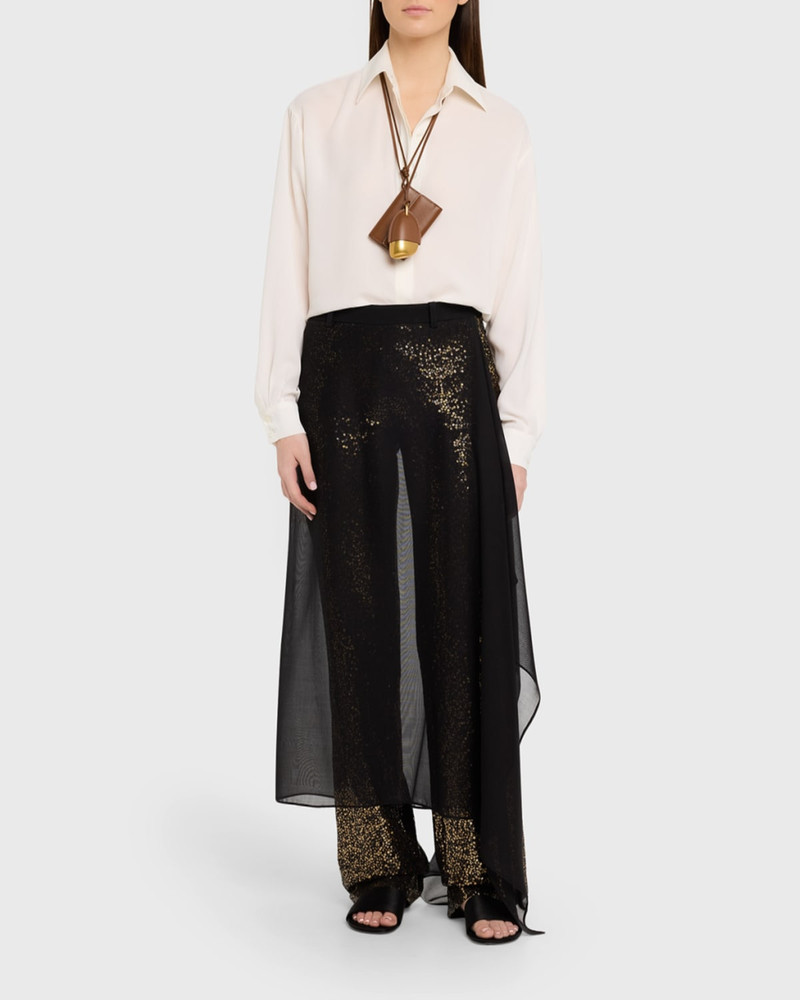 MICHAEL KORS COLLECTION Button-Down Silk Boyfriend Shirt outlook
