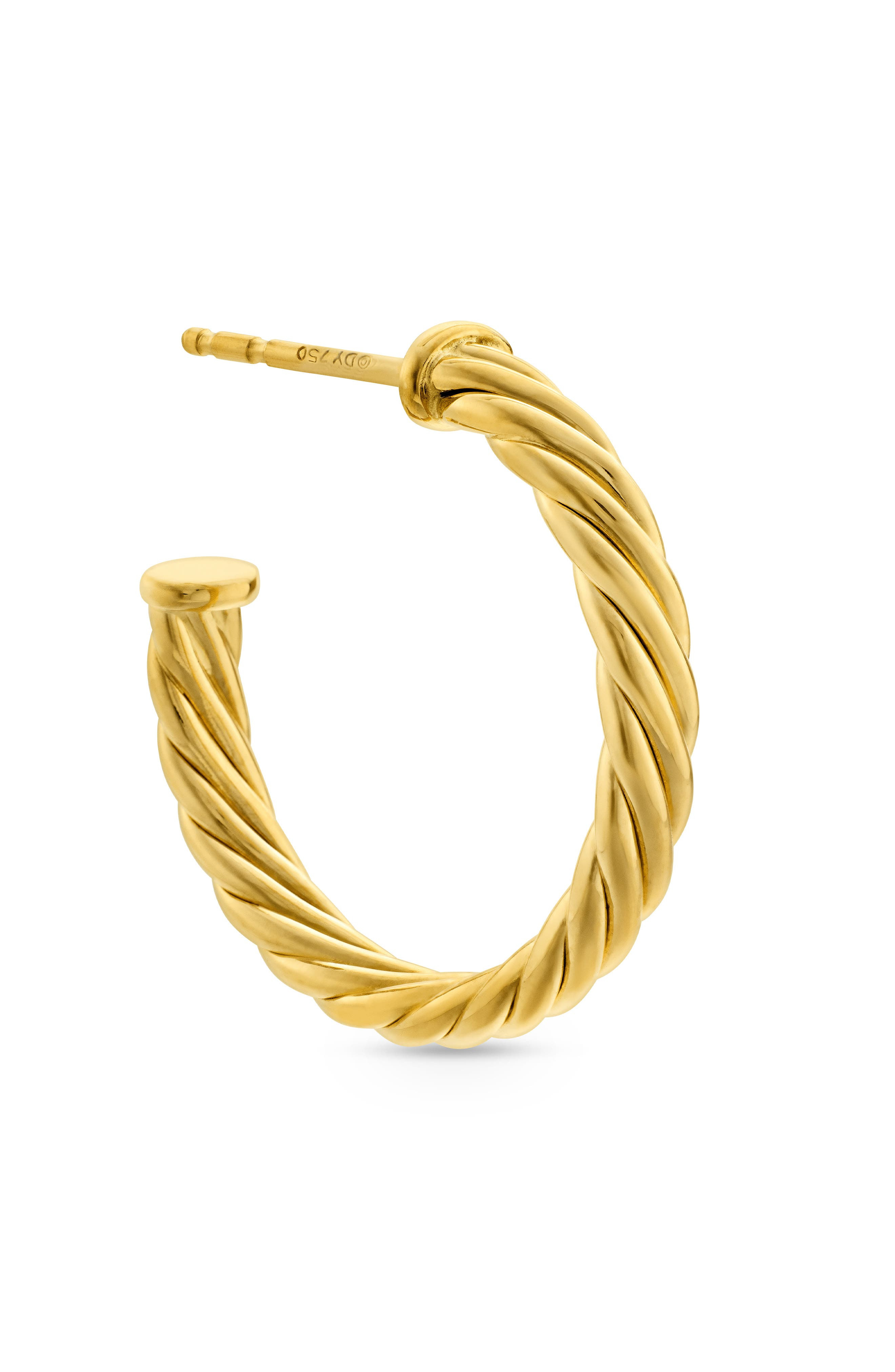 David Yurman Small Cablespira Hoop Earrings in 18K Yellow Gold at Nordstrom - 4