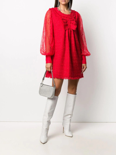 MSGM tweed and lace mini dress outlook