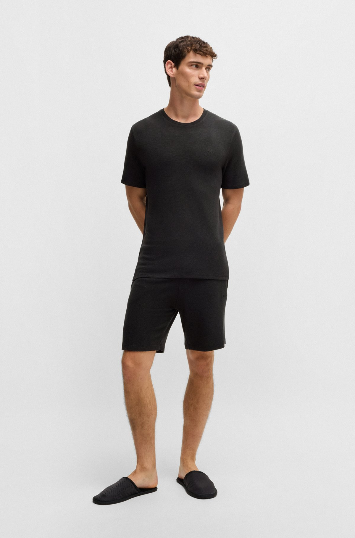 STRETCH-JERSEY PAJAMA SHORTS WITH EMBROIDERED LOGO - 3
