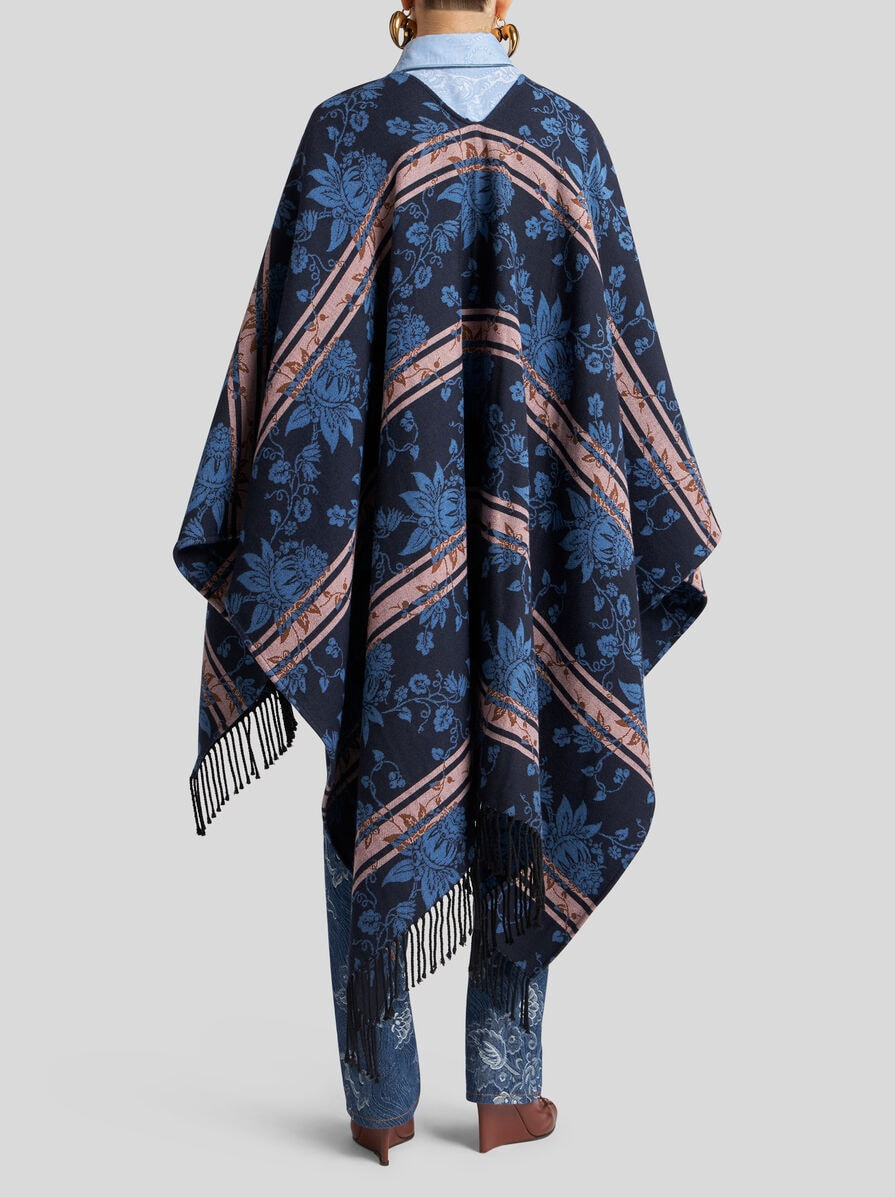 FLORAL JACQUARD CAPE - 4