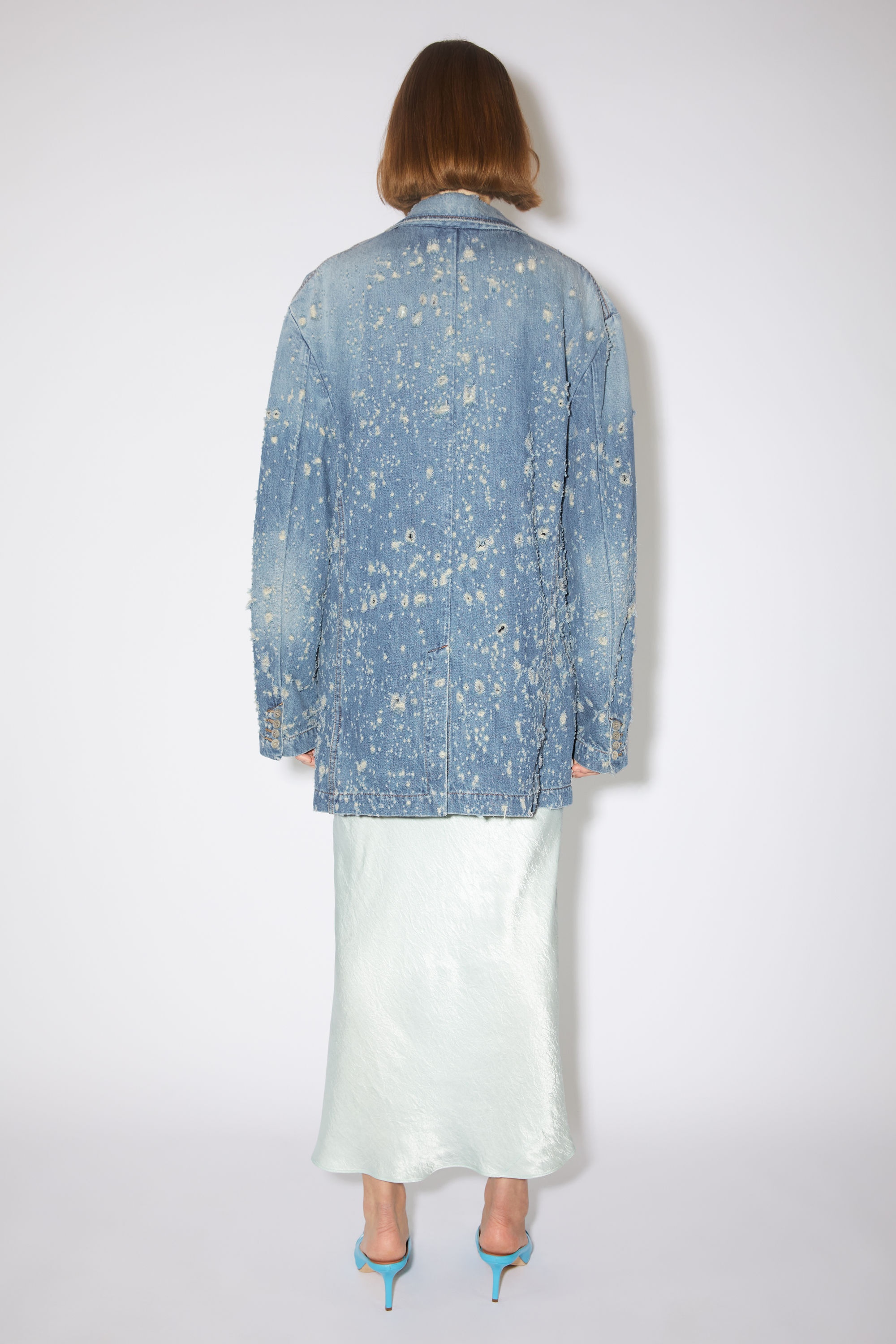 Relaxed fit denim suit jacket - Mid blue - 3