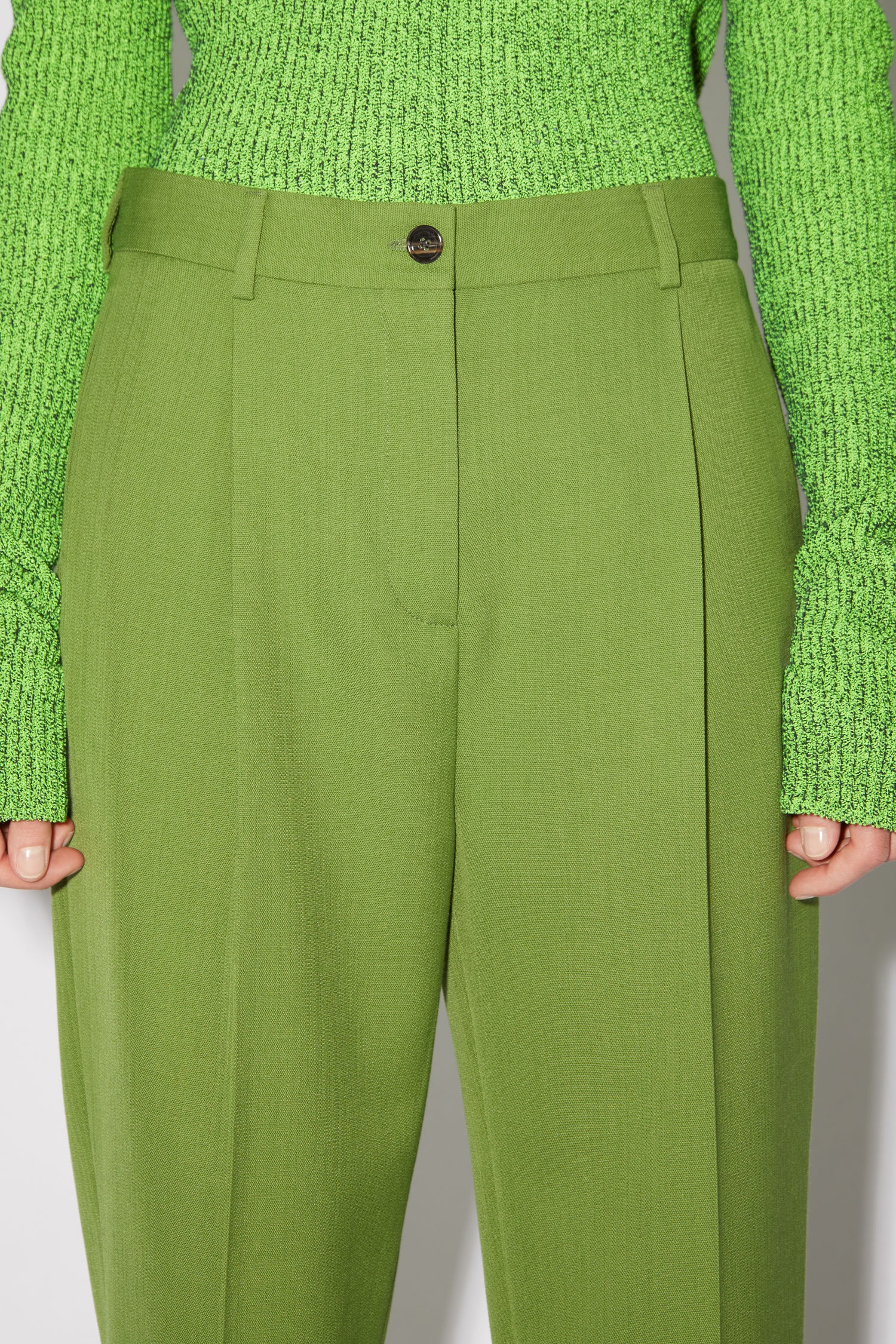 Pleated trousers - Moss Green - 5