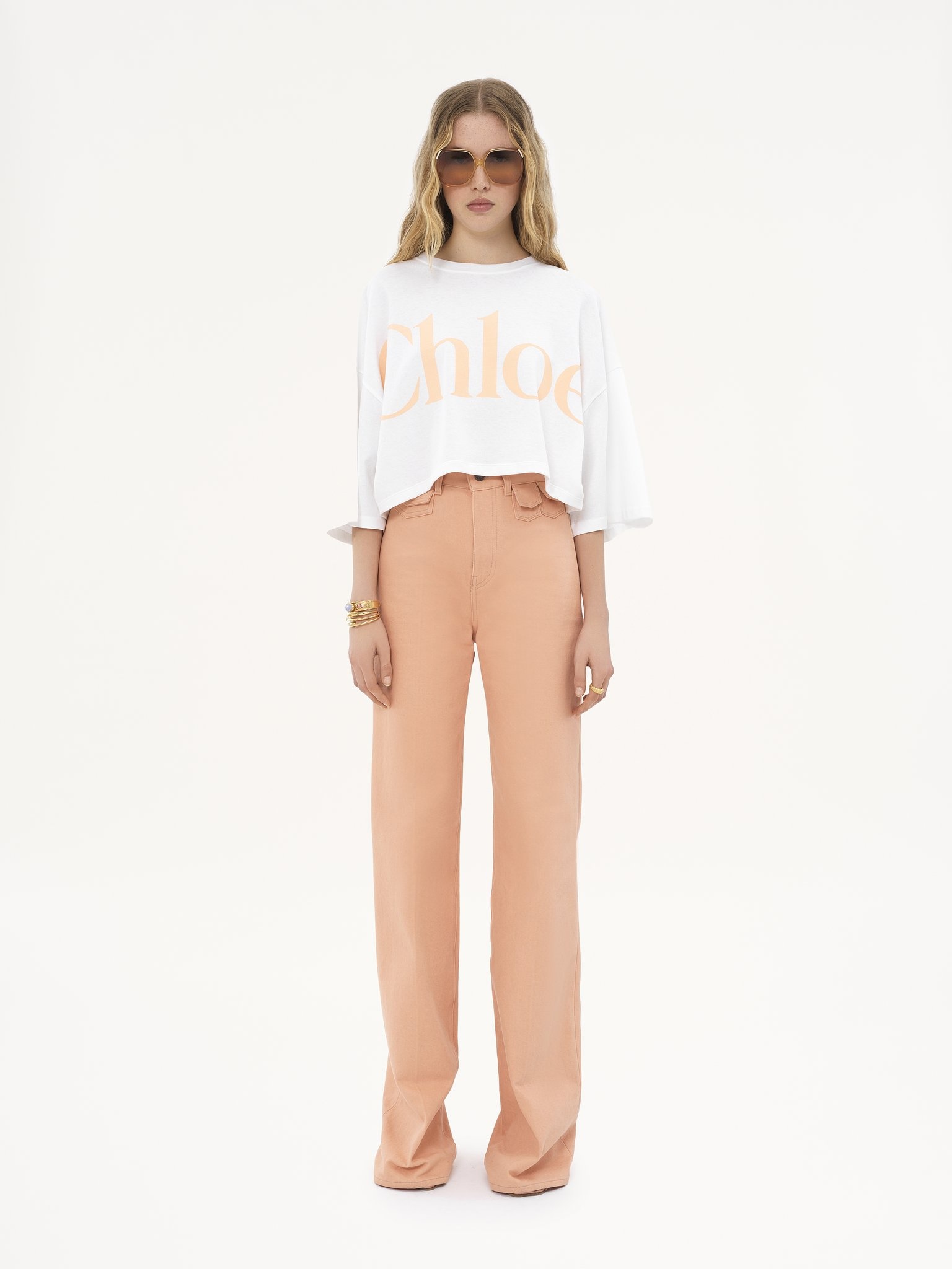 OVERSIZED CROPPED LOGO T-SHIRT IN COTTON JERSEY - 3