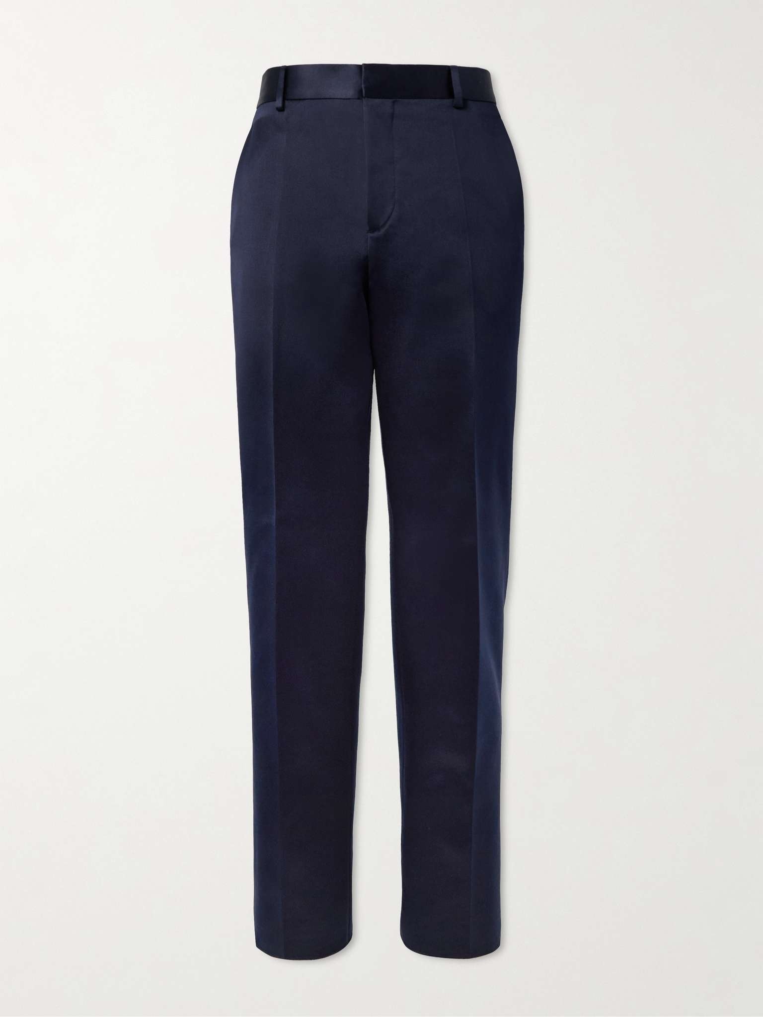 Tapered Silk-Satin Trousers - 1