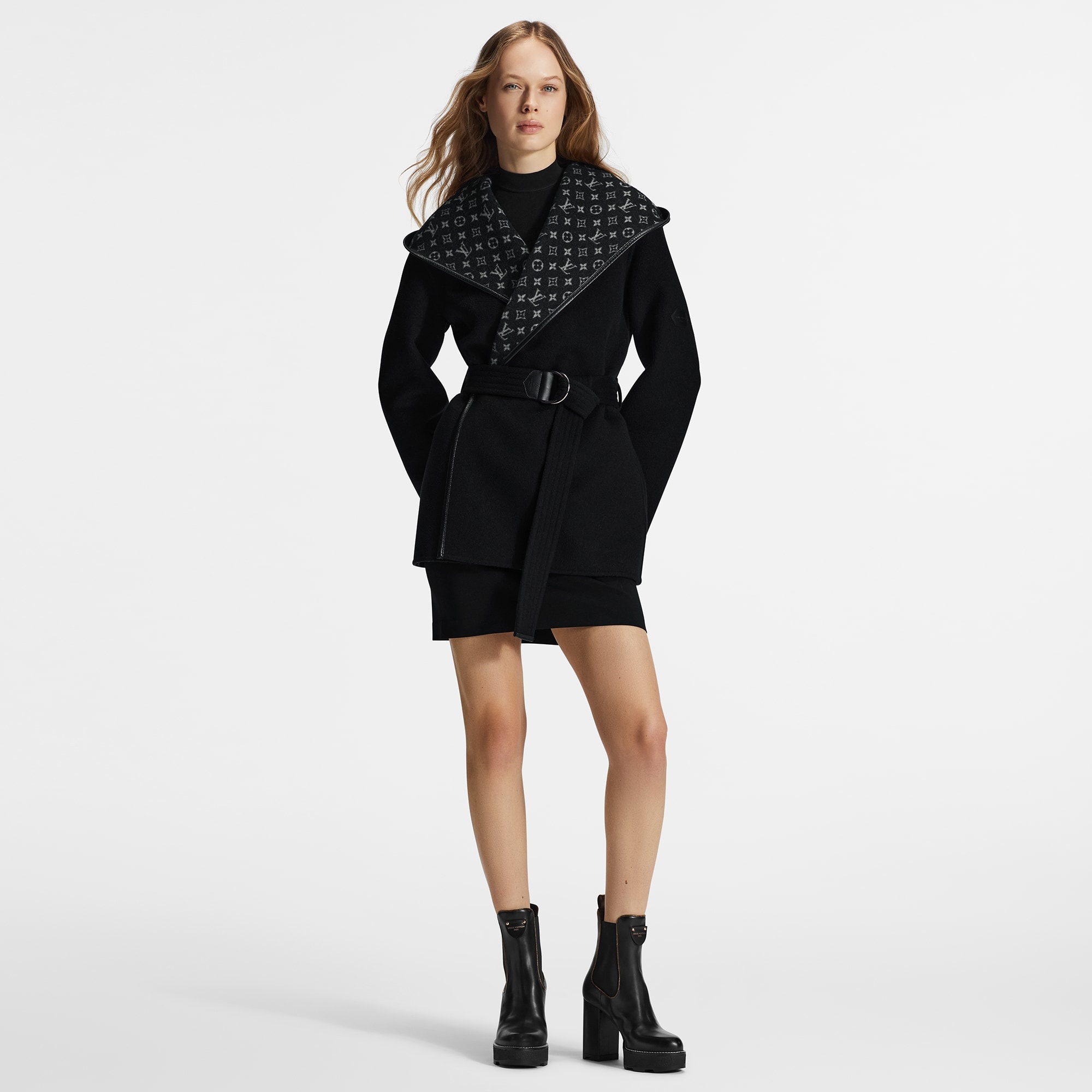 Belted Short Wrap Pea Coat - 4