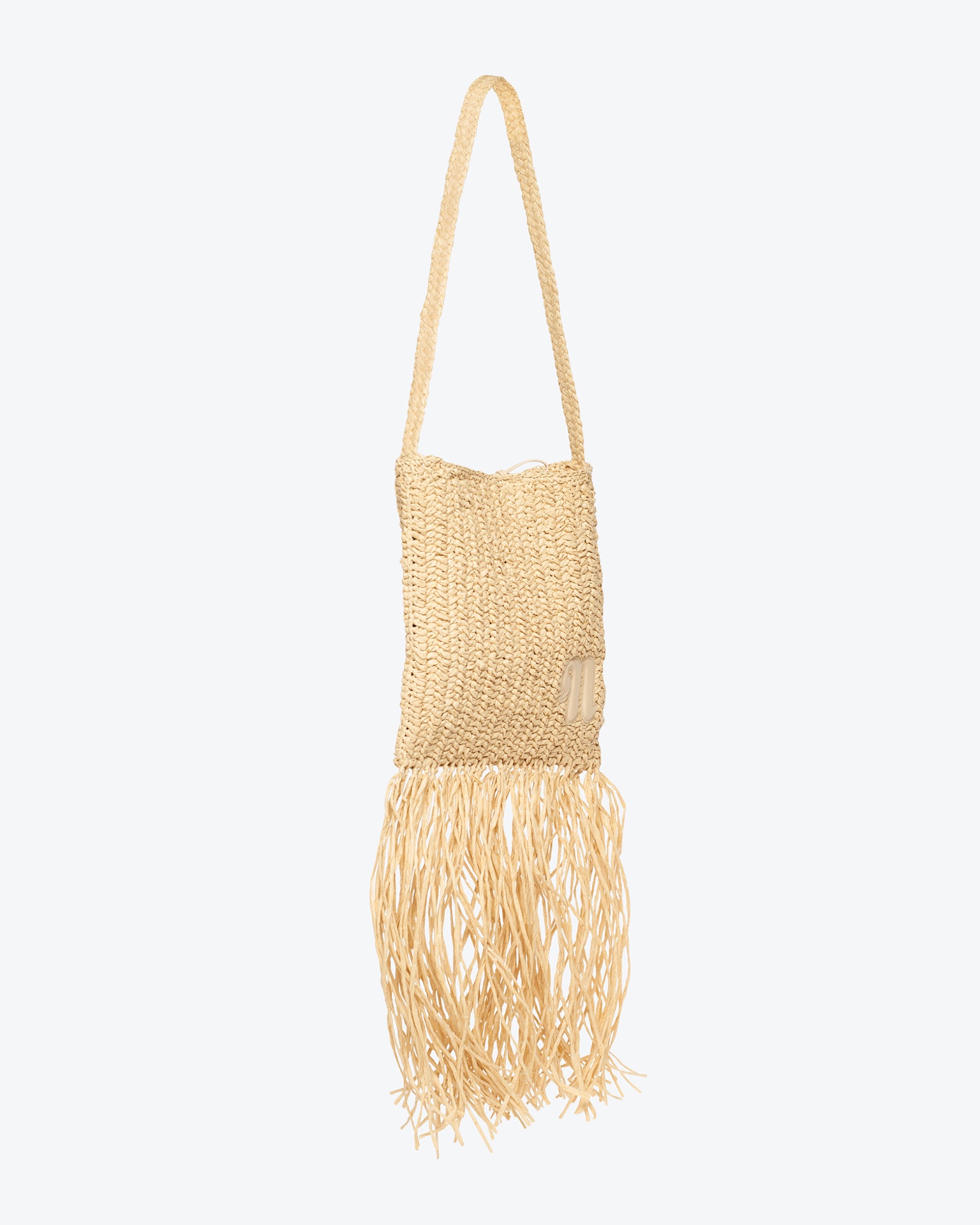 THE FRINGE TOTE - Fringed raffia tote - Natural/almond - 4