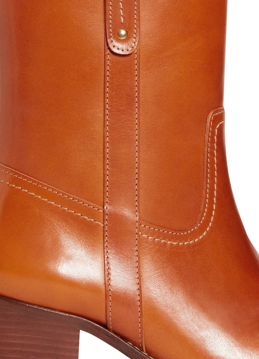 Vegetable-tanned leather ankle boots - 5