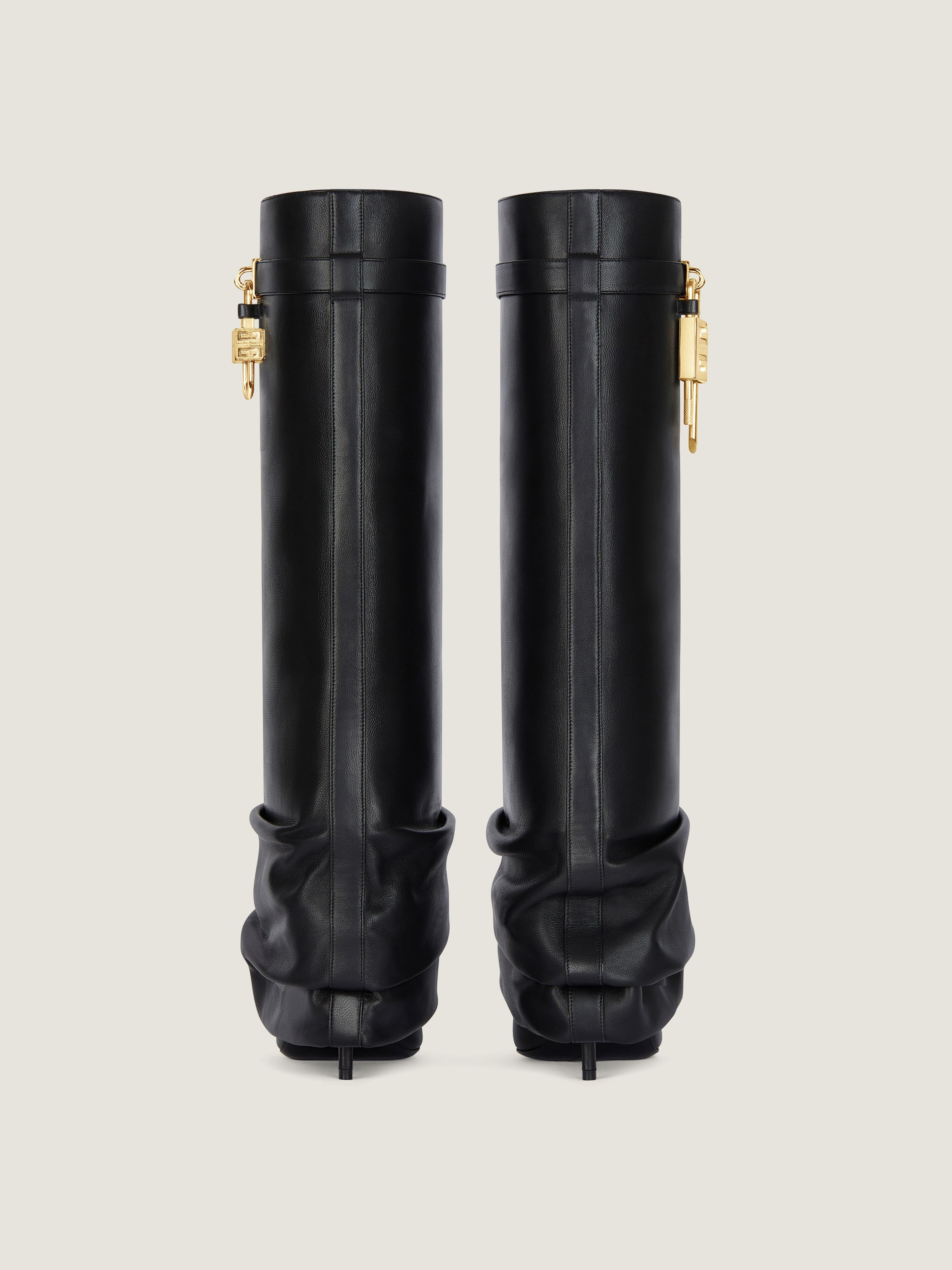 SHARK LOCK STILETTO BOOTS IN NAPPA LEATHER - 5