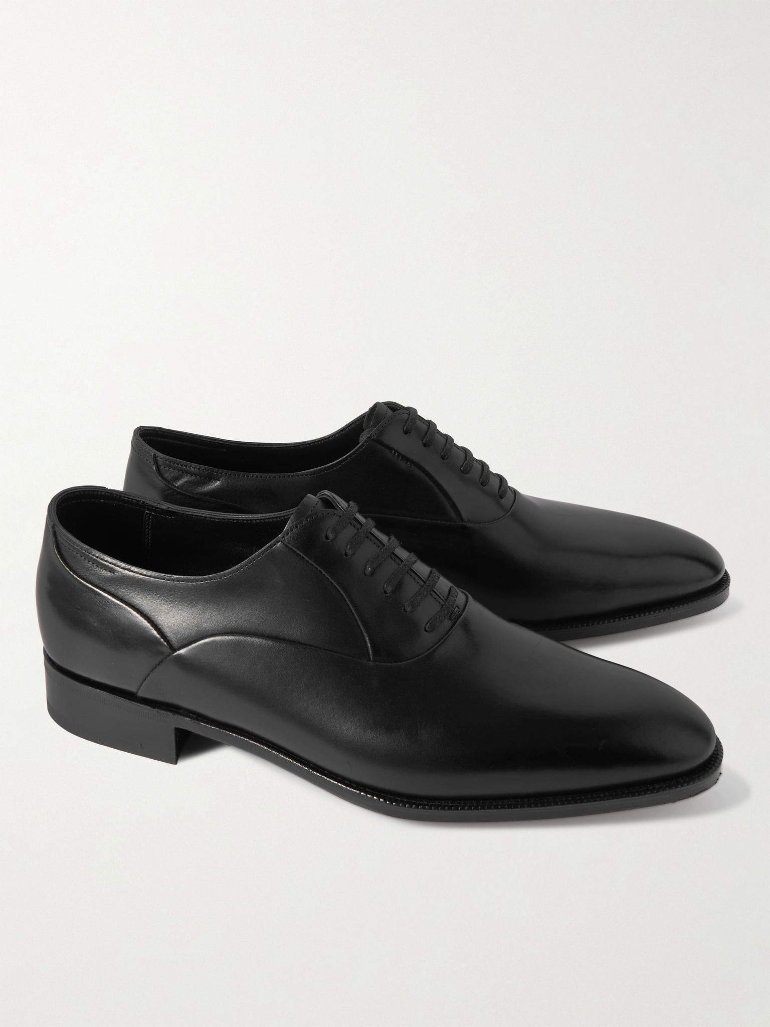 Edgar Glossed-Leather Oxford Shoes Black - 4