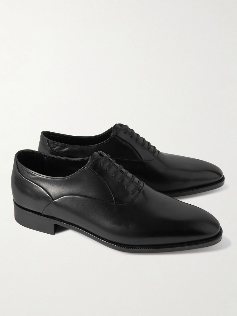 Edgar Glossed-Leather Oxford Shoes Black 4