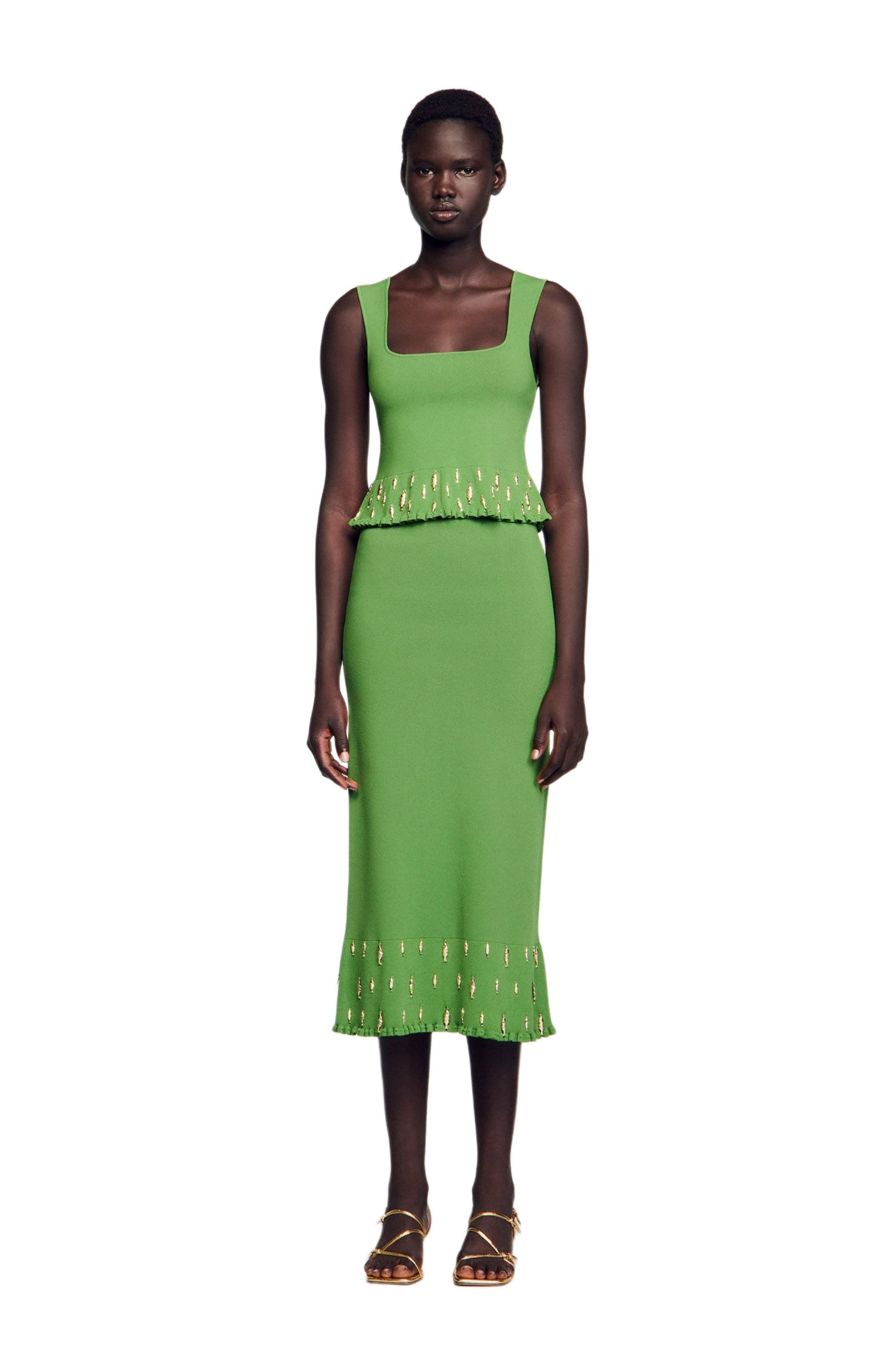 SANDRO Knit top with charms in Green at Nordstrom - 3