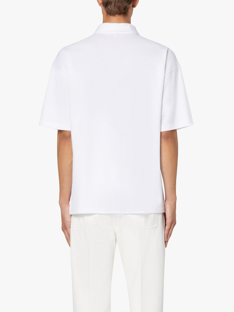 WHITE COTTON CUTAWAY COLLAR POLO SHIRT | GJM-215 4