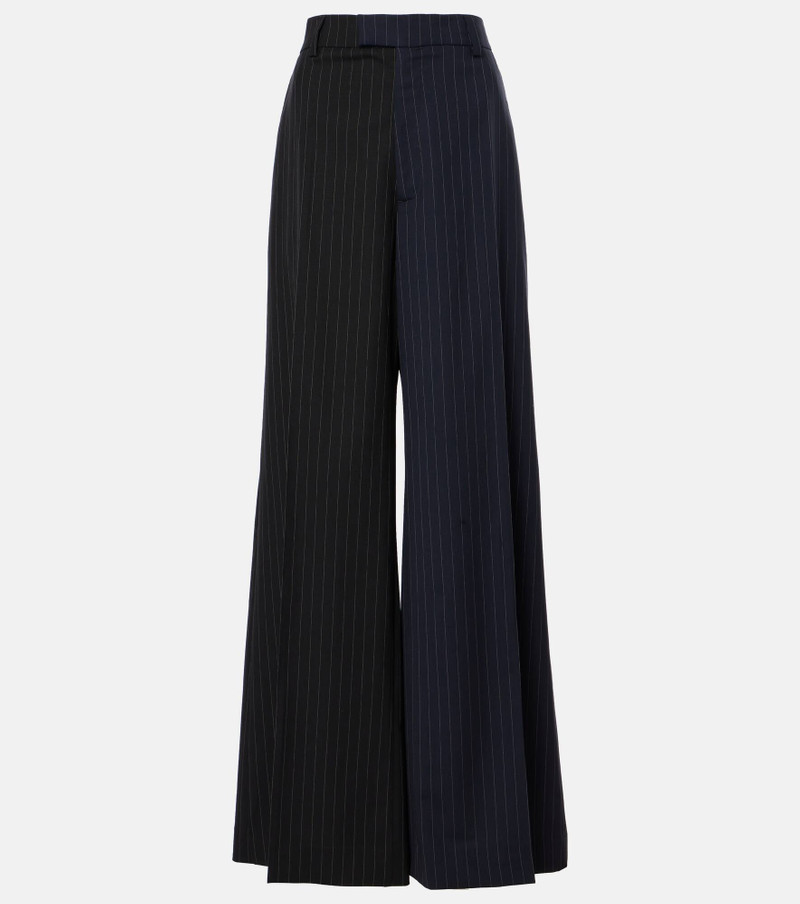 Pinstripe wool wide-leg pants - 1