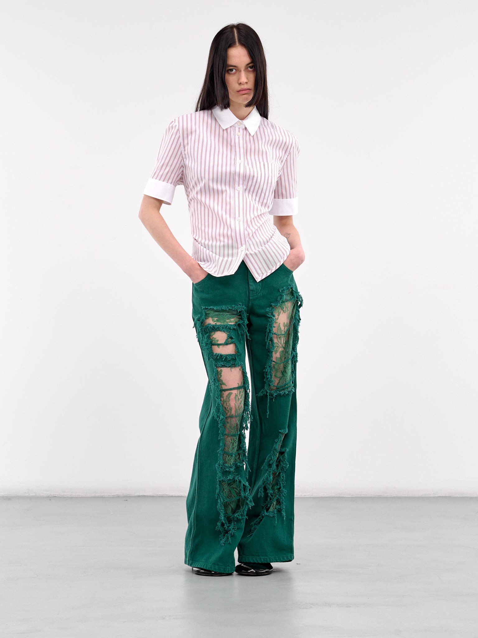 Striped Poplin Short Sleeve - 6