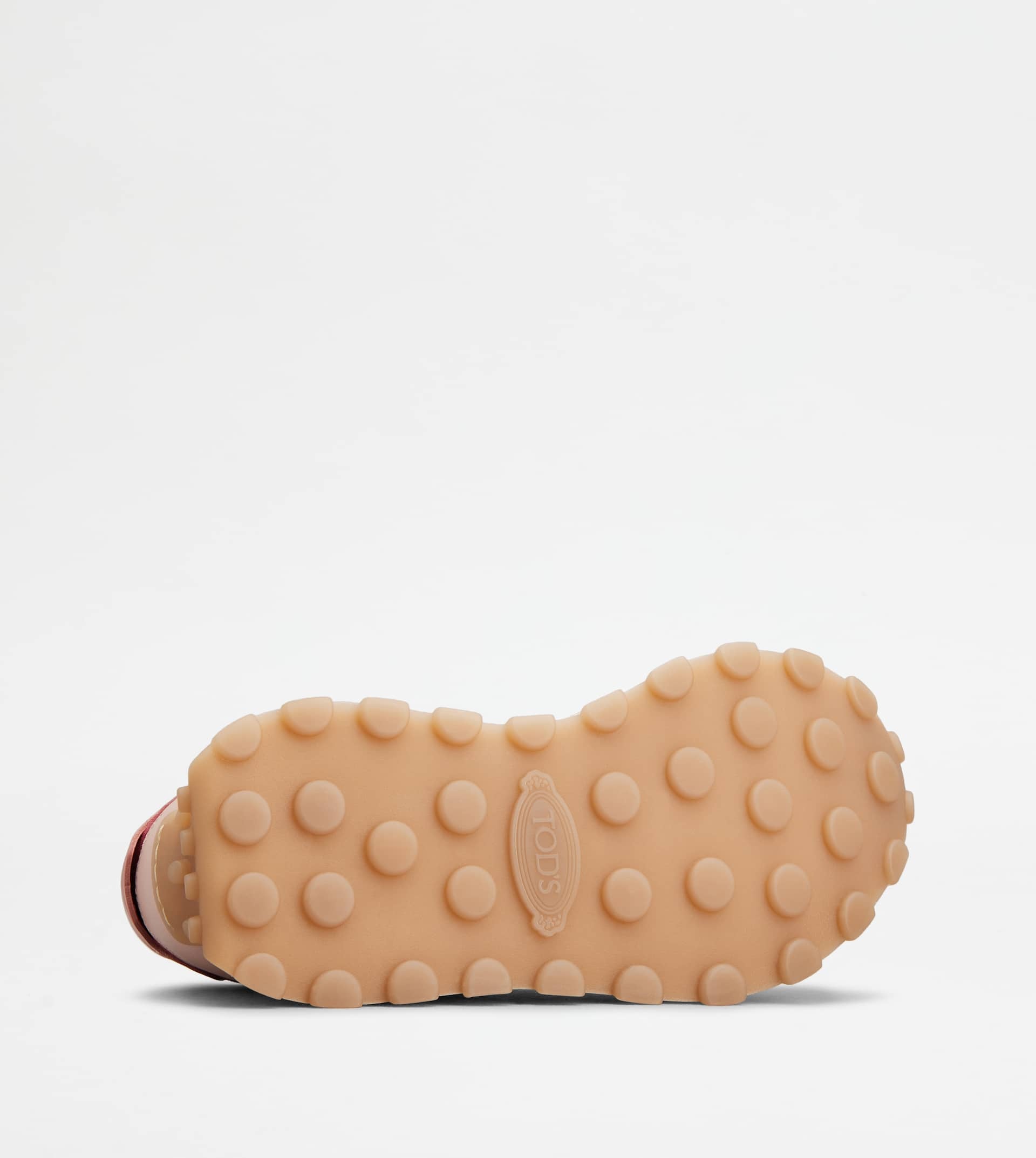 SNEAKERS IN LEATHER AND FABRIC - BEIGE, PINK, RED - 4