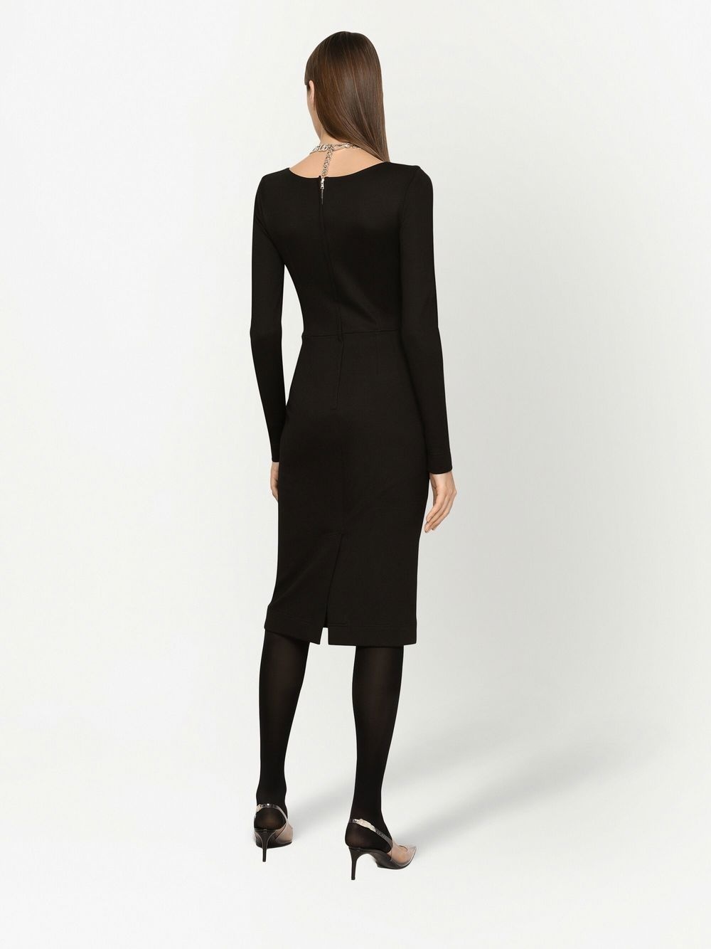 logo plaque-detail midi dress - 4