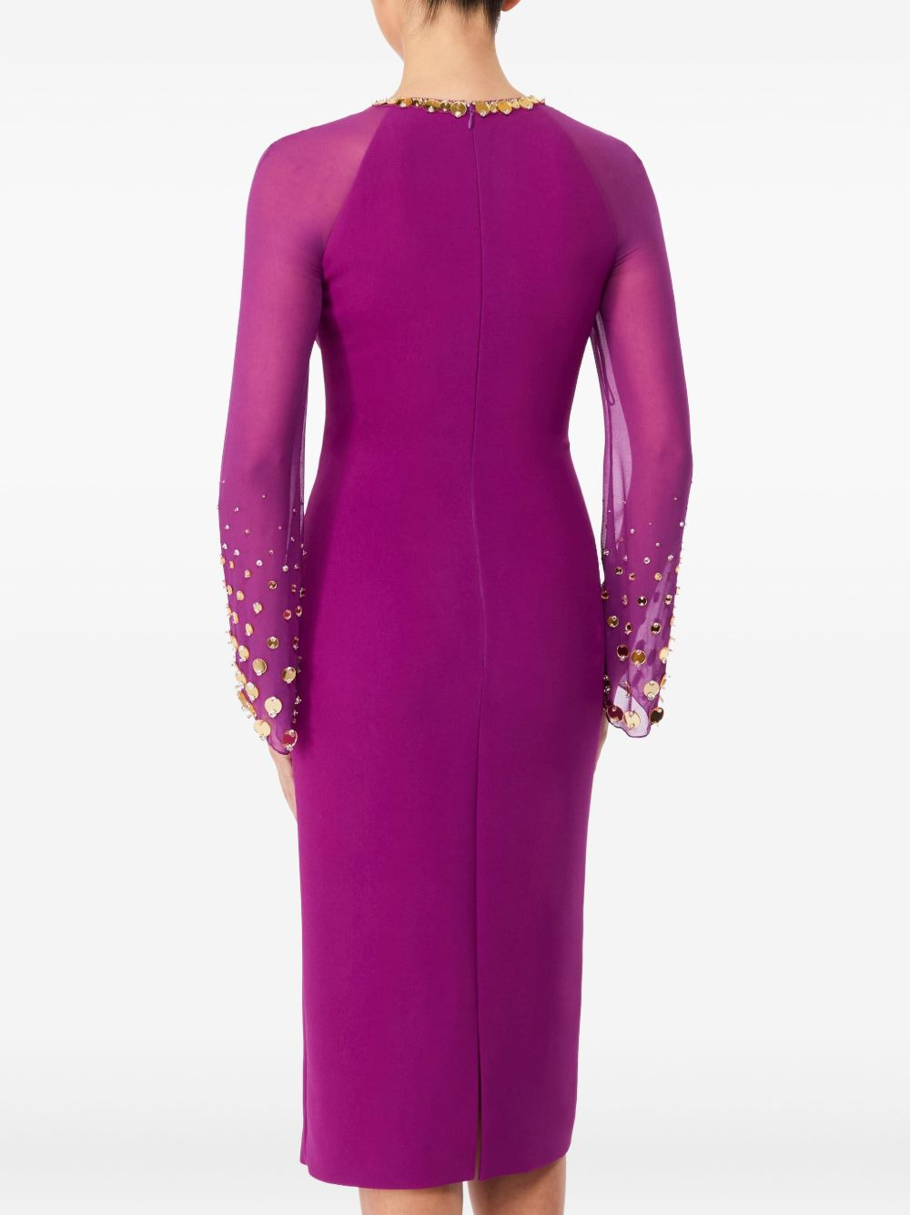 Eurabia mesh-sleeve midi dress - 3