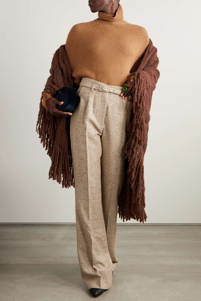 GABRIELA HEARST Libby fringed cable-knit cashmere wrap outlook